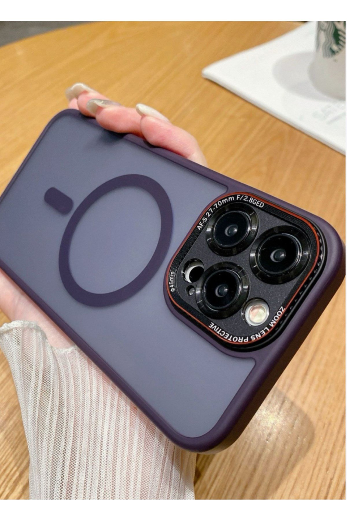 iPhone 14 Pro Max Mor Mat Magsafe Lens Korumalı Kılıf