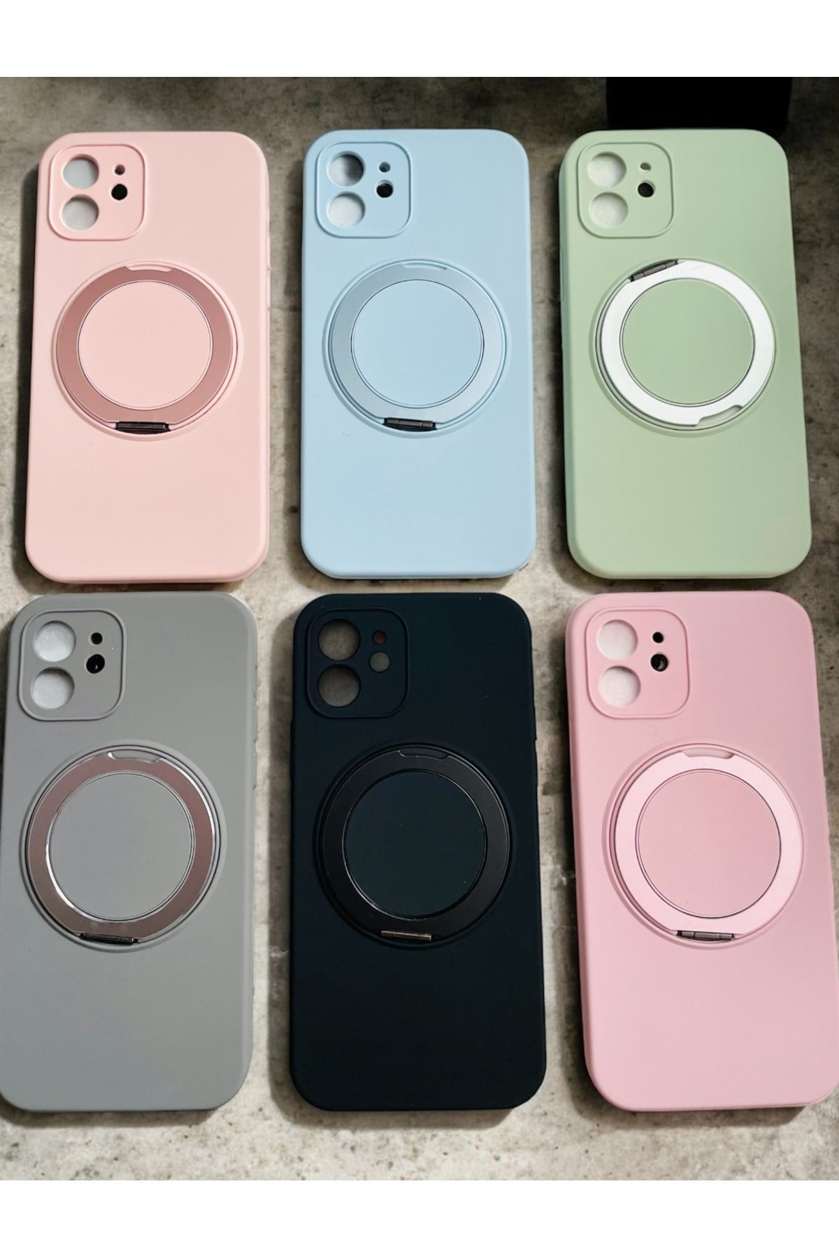 iPhone 14 Pro Max Standlı Magsafe İçi Kadife Siyah Kılıf