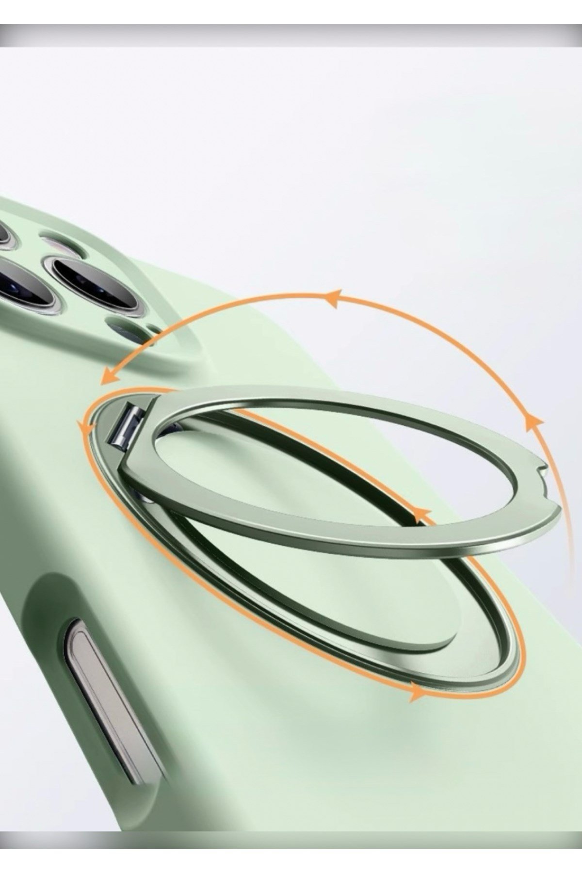 iPhone 14 Pro Max Standlı Magsafe İçi Kadife Yeşil Kılıf