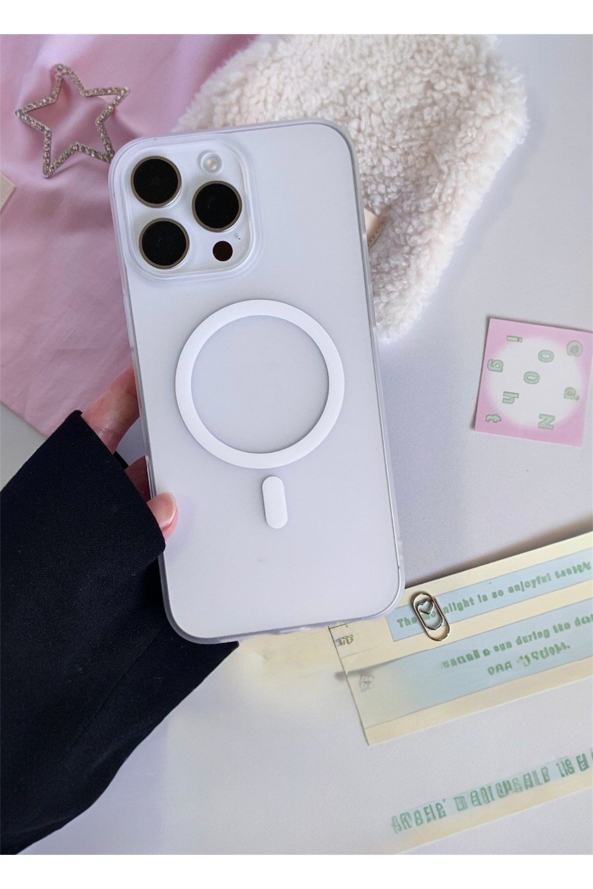 iPhone 14 Pro Max Uyumlu Buzlu Şeffaf Magsafe Kılıf