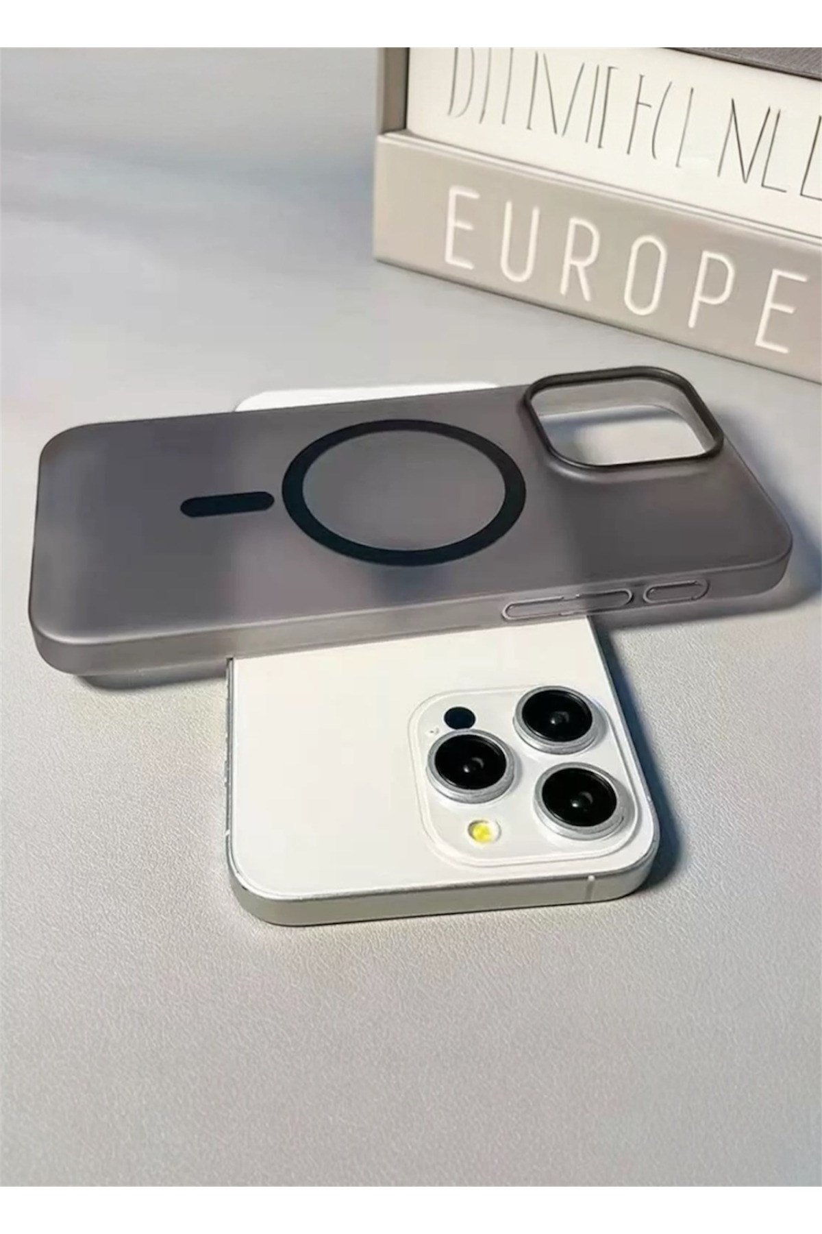 Iphone 14 Pro Max Uyumlu Mat Buzlu Siyah Magsafe Kılıf