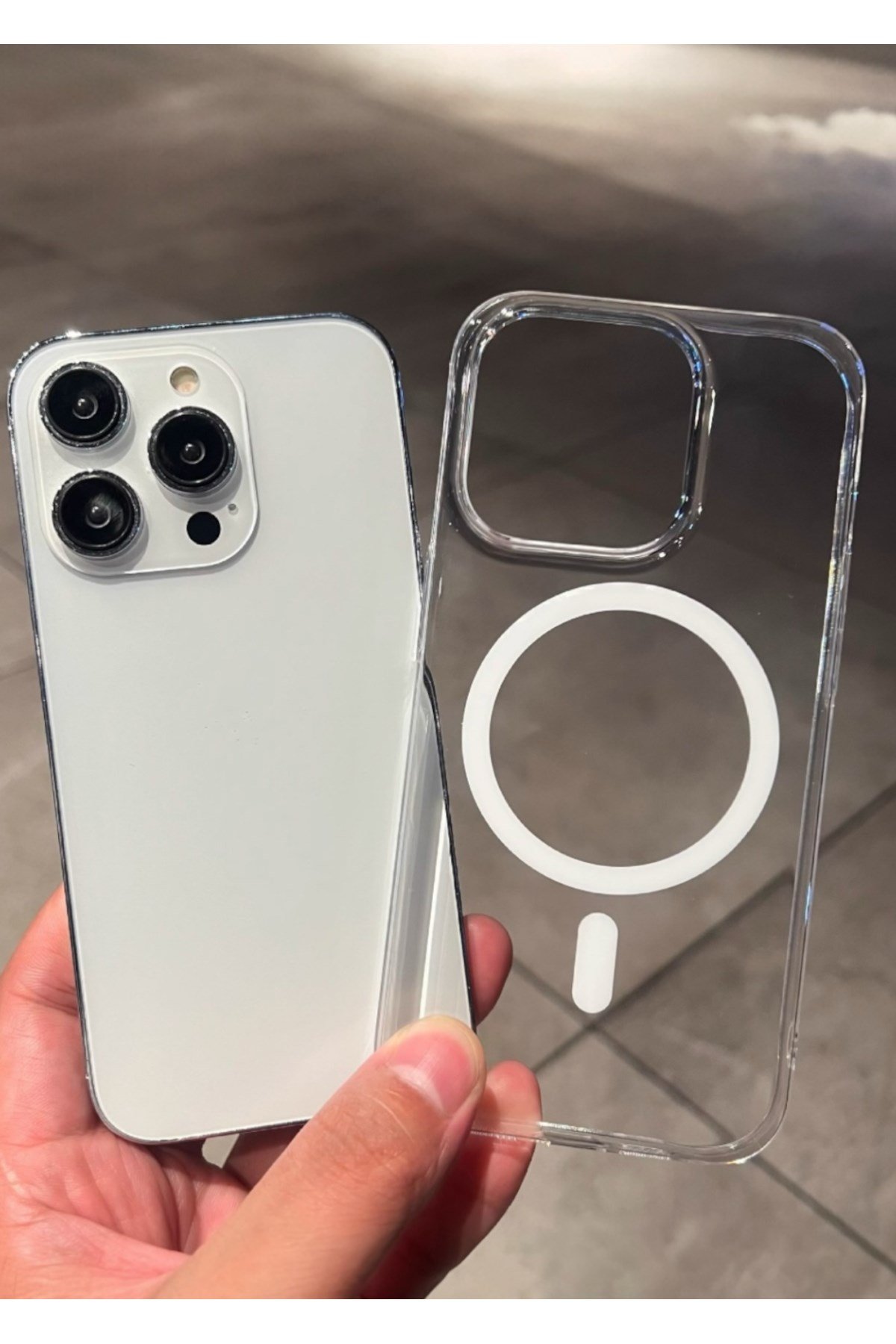 iPhone 14Pro Pc Slim Ultra İnce Sararmaz Magsafe, Toz Korumalı Mika Kılıf