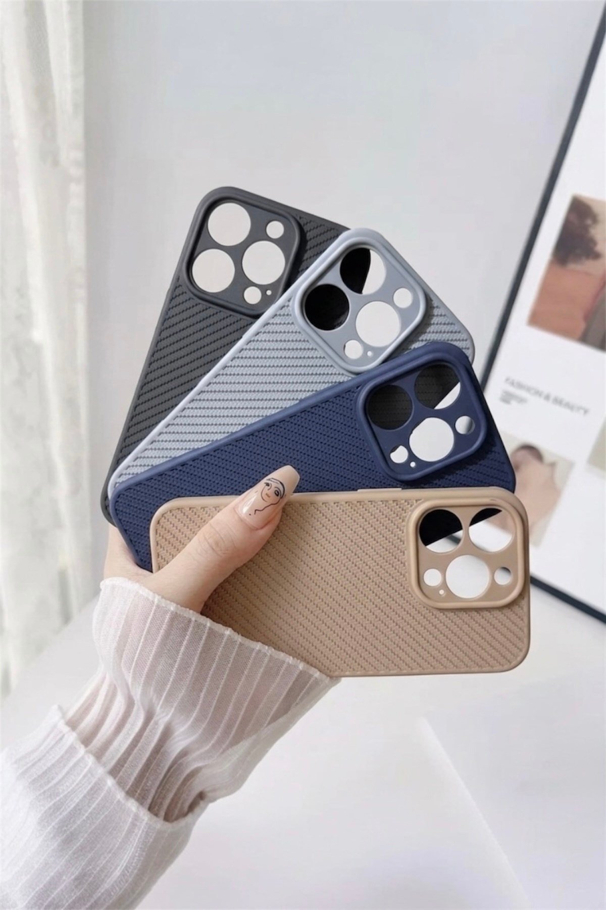 iPhone 14ProMax Dokulu Kamera Korumalı Trend Silikon Köşeli Darbe Koruma Kılıf