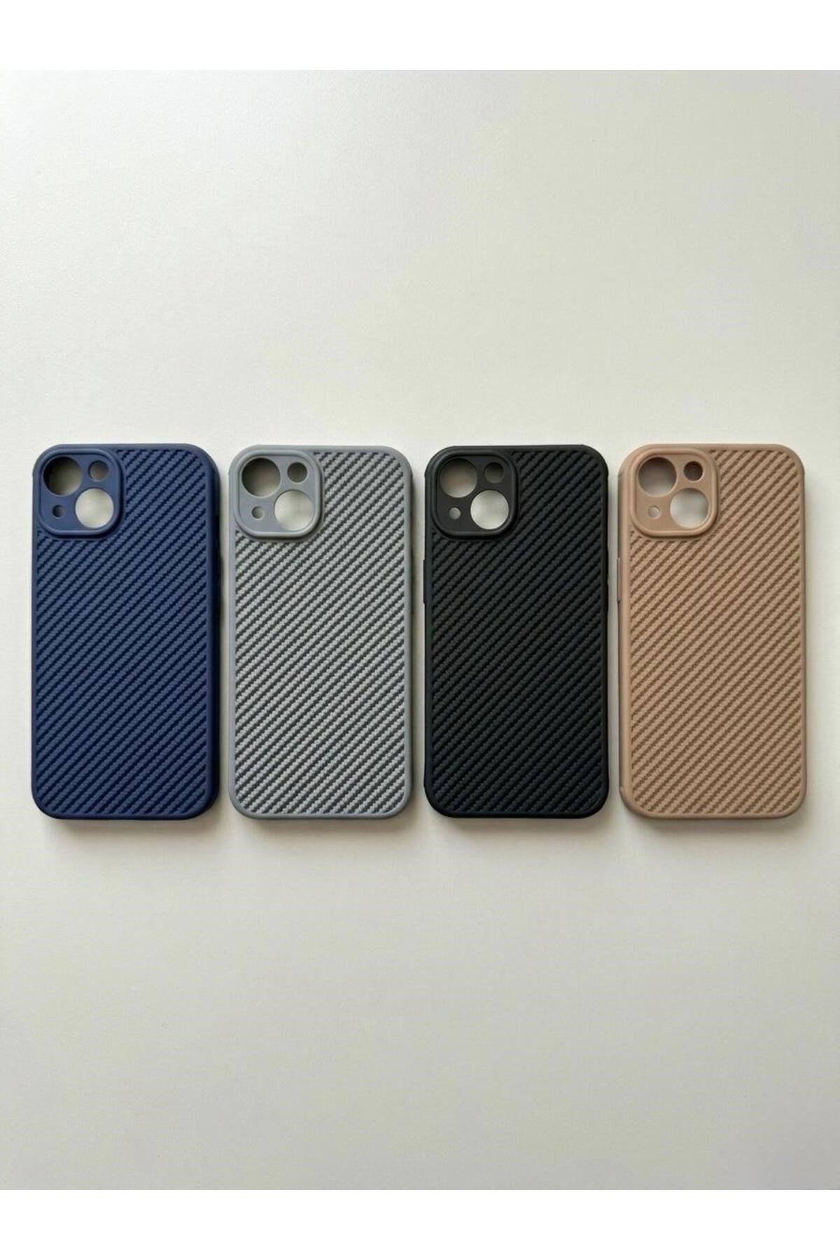 iPhone 15 Dokulu Kamera Korumalı Trend Silikon Köşeli Darbe Koruma Kılıf