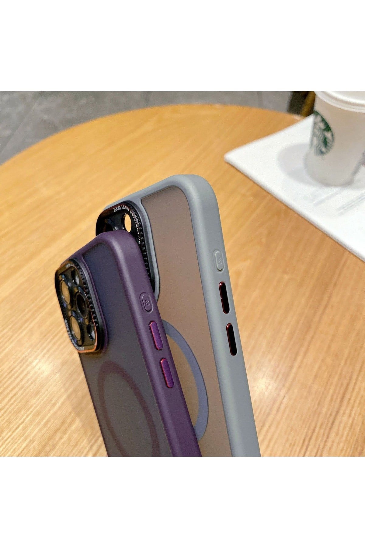 iPhone 15 Mor Mat Magsafe Lens Korumalı Kılıf