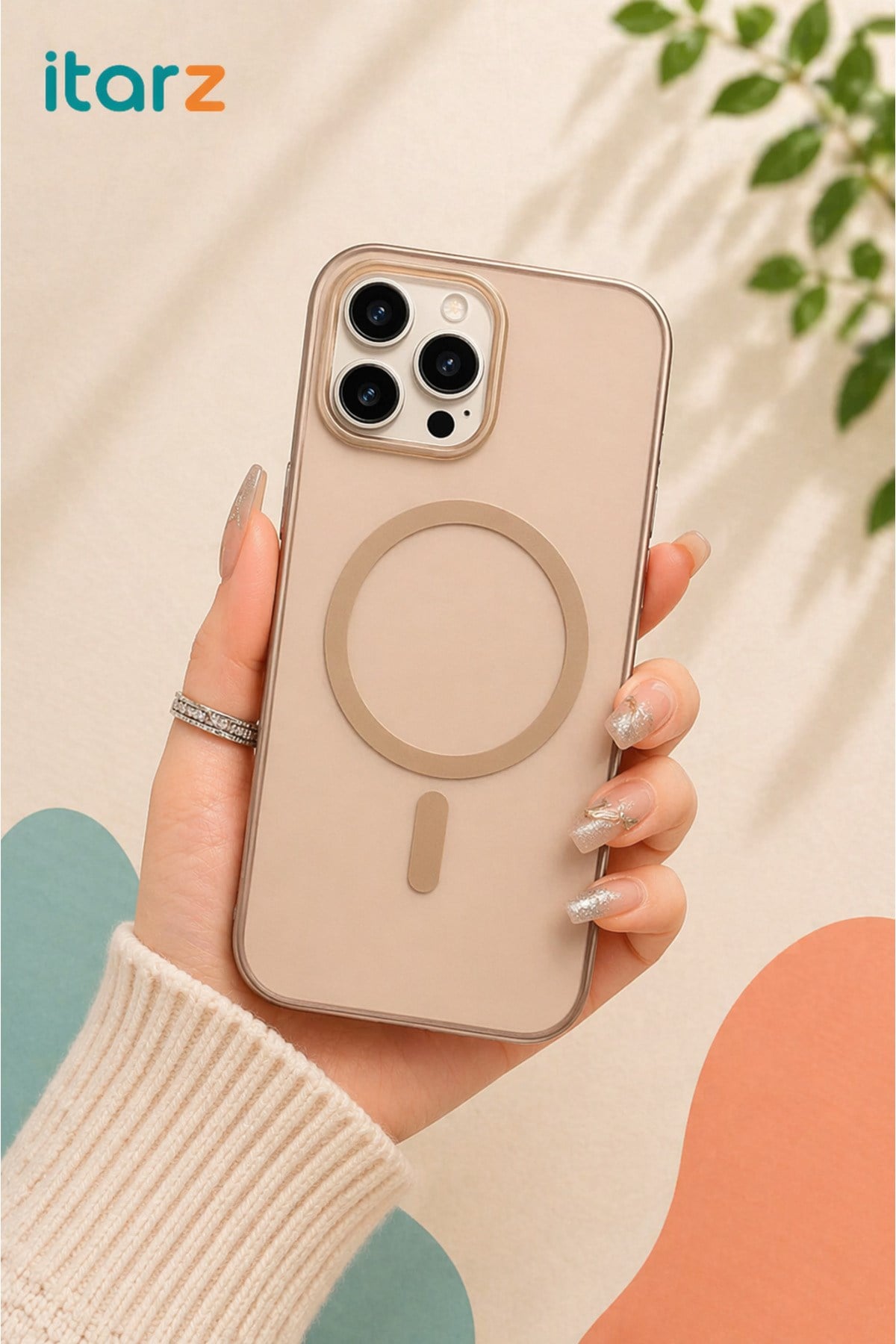 Iphone 15 Pro Max Uyumlu Mat Buzlu Çök Renk Magsafeli Kılıf