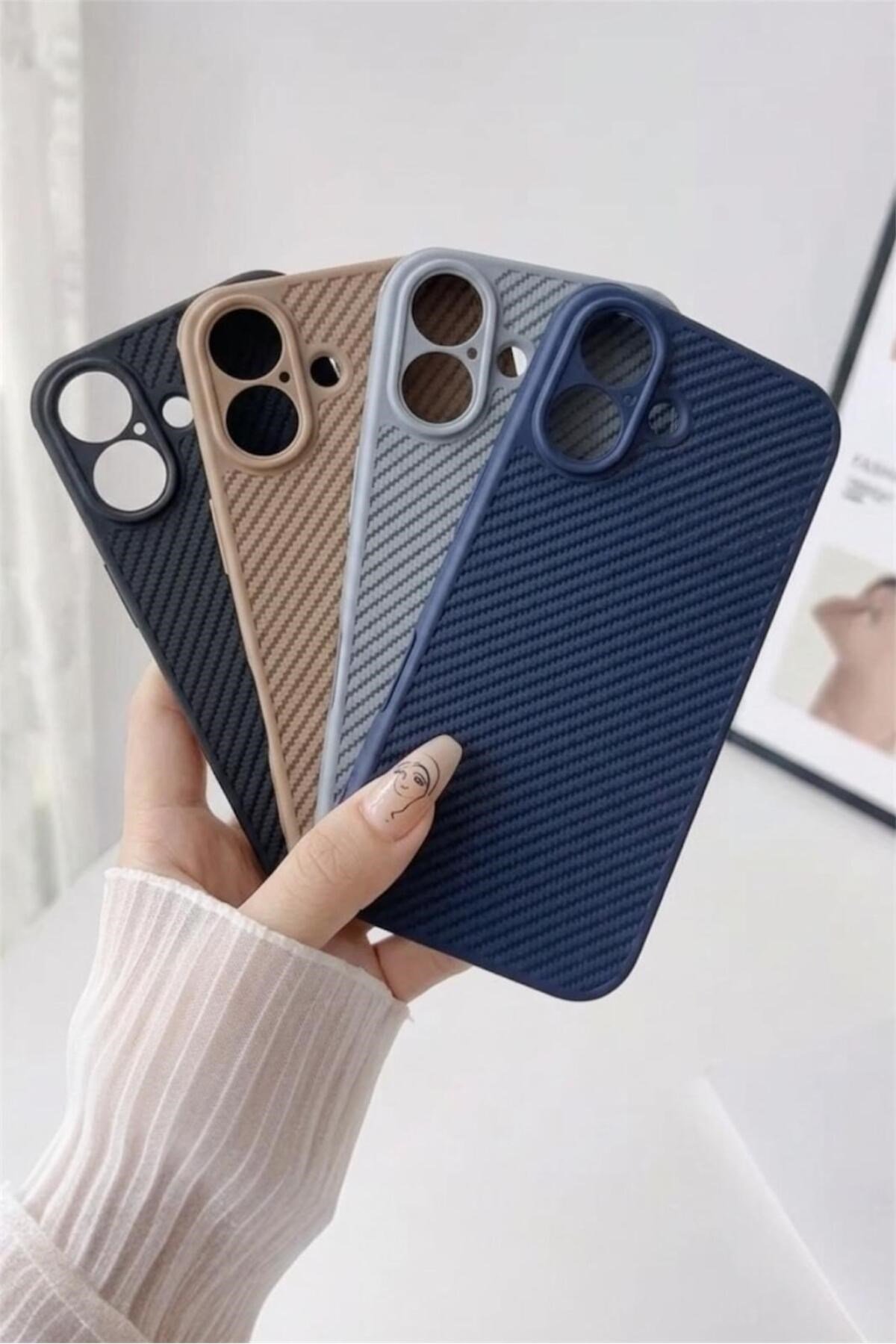 ıPhone 16 Dokulu Kamera Korumalı Trend Silikon Köşeli Darbe Koruma Kılıf