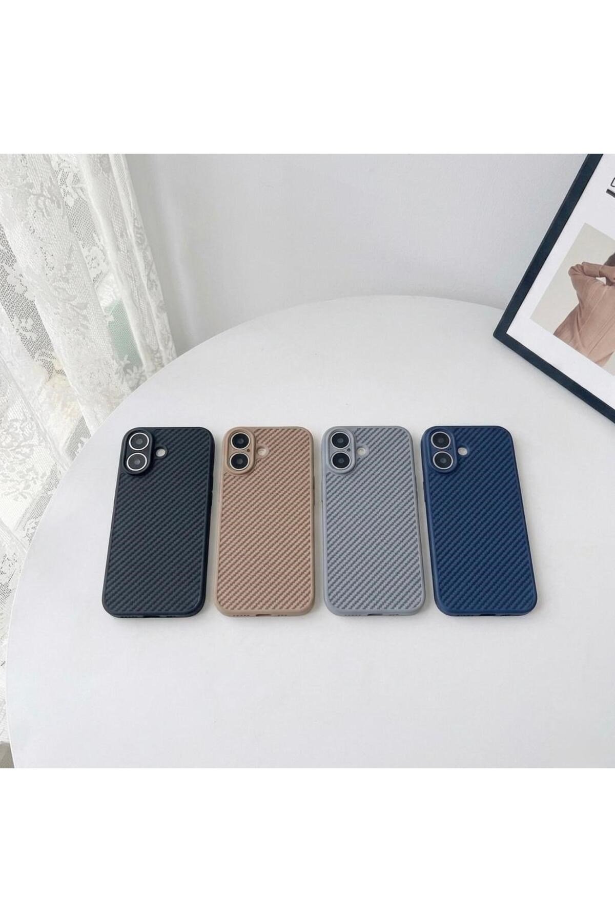 ıPhone 16 Dokulu Kamera Korumalı Trend Silikon Köşeli Darbe Koruma Kılıf