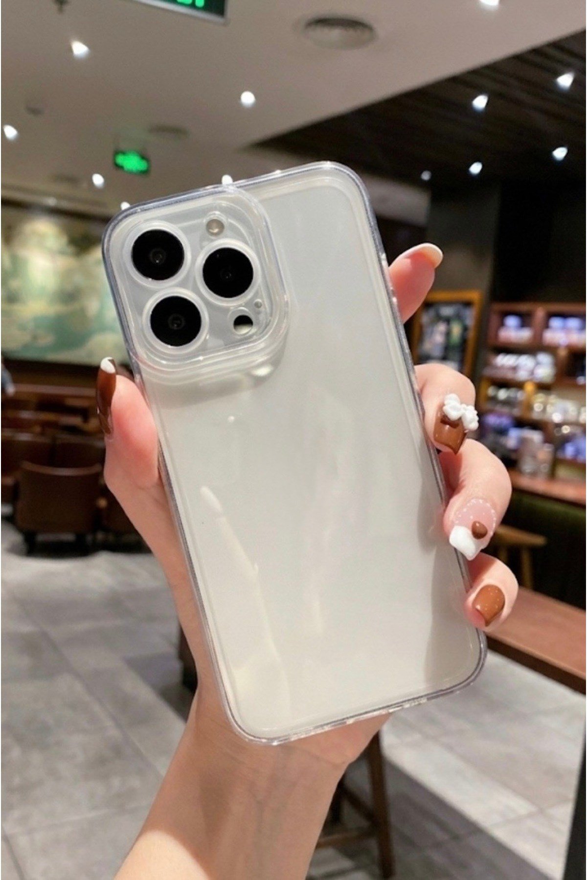 iphone 16 Pro ile Uyumlu Şeffaf Kamera Korumalı Darbe Emici Silikon Kılıf