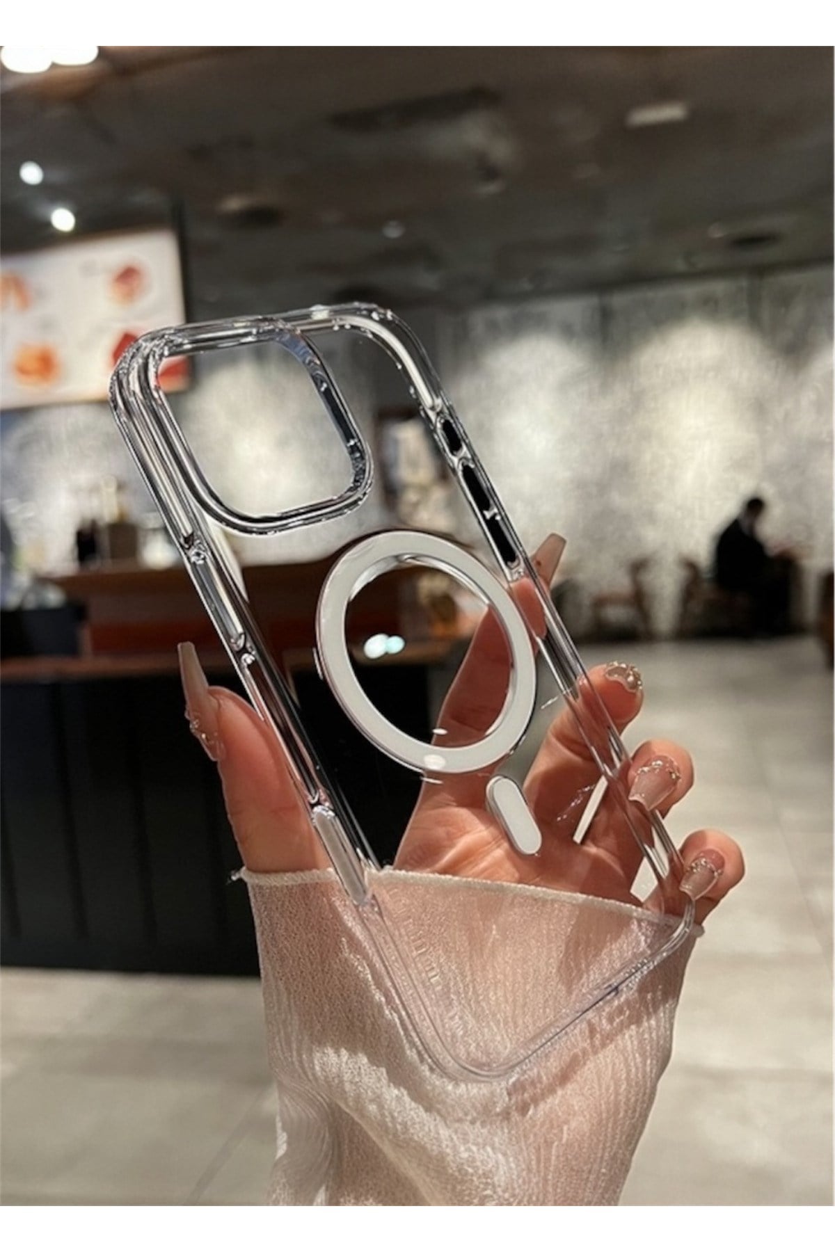 Iphone 16 Pro Uyumlu MagSafeli, Şeffaf Sararmaz Mika Kılıf, Kamera Korumalı, Metal Tuş Premium Seri