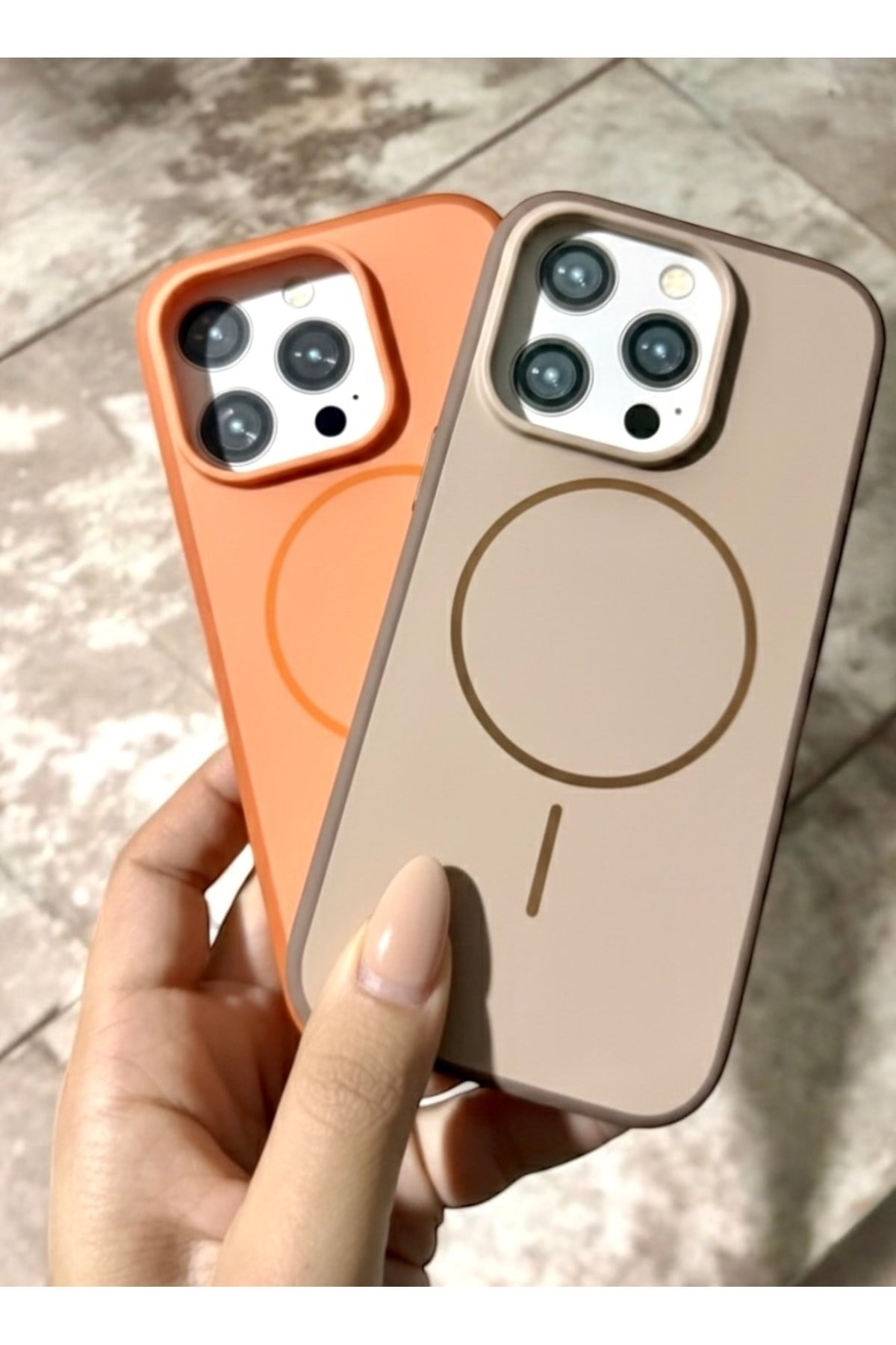 Iphone 16 Pro Uyumlu MagSafeli Turuncu Kılıf, Darbe Korumalı, Metal Tuşlu