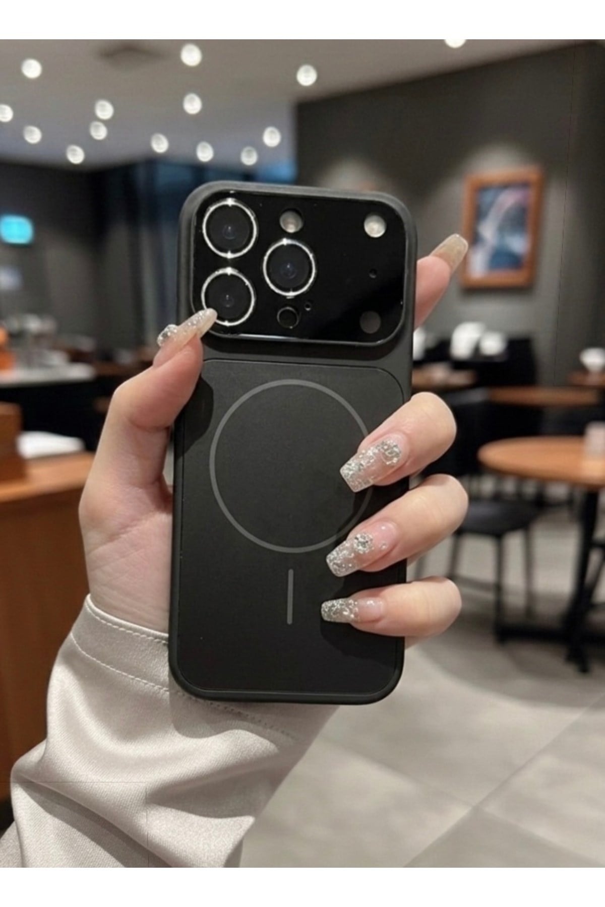 Iphone 16 ProMax Uyumlu 17 Promax Görünümlü Siyah Premium Dönüşüm Kılıf MagSafeli