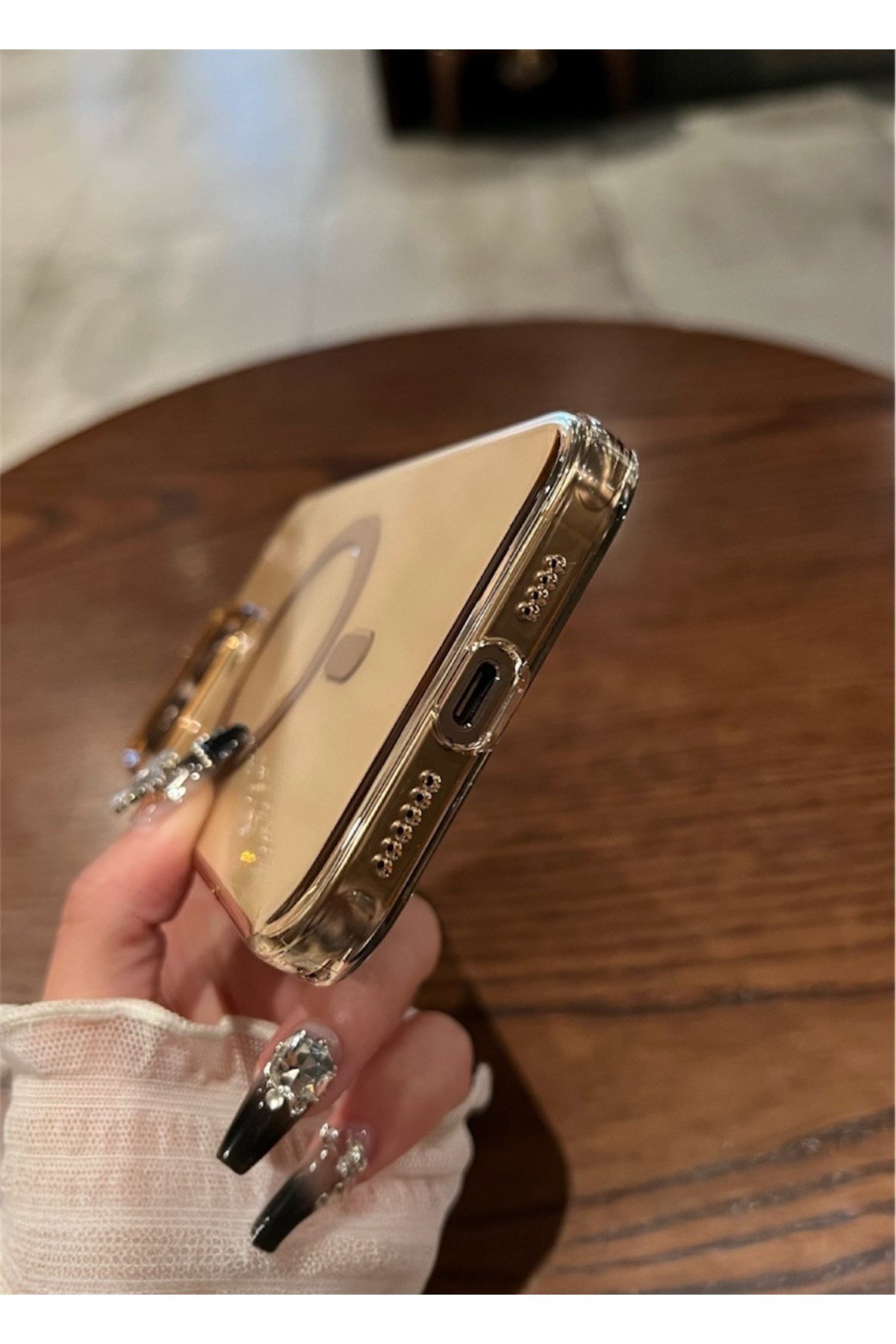 Iphone 16 ProMax Uyumlu MagSafe, Çöl Şeffaf Mika Kılıf, Kamera Korumalı, Metal Tuş Premium Seri