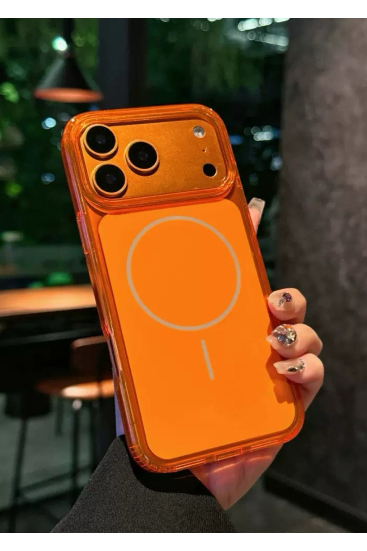 iPhone 17 Pro Max Uyumlu Turuncu Renk MagSafeli Koruyucu Telefon Kılıfı