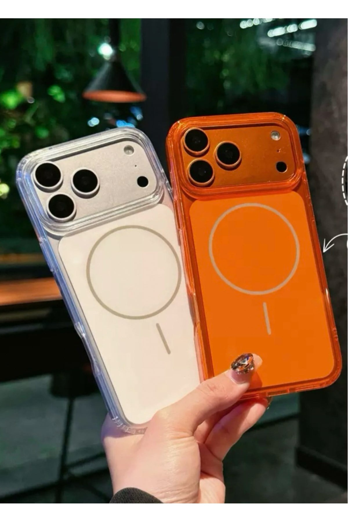 iPhone 17 Pro Max Uyumlu Turuncu Renk MagSafeli Koruyucu Telefon Kılıfı