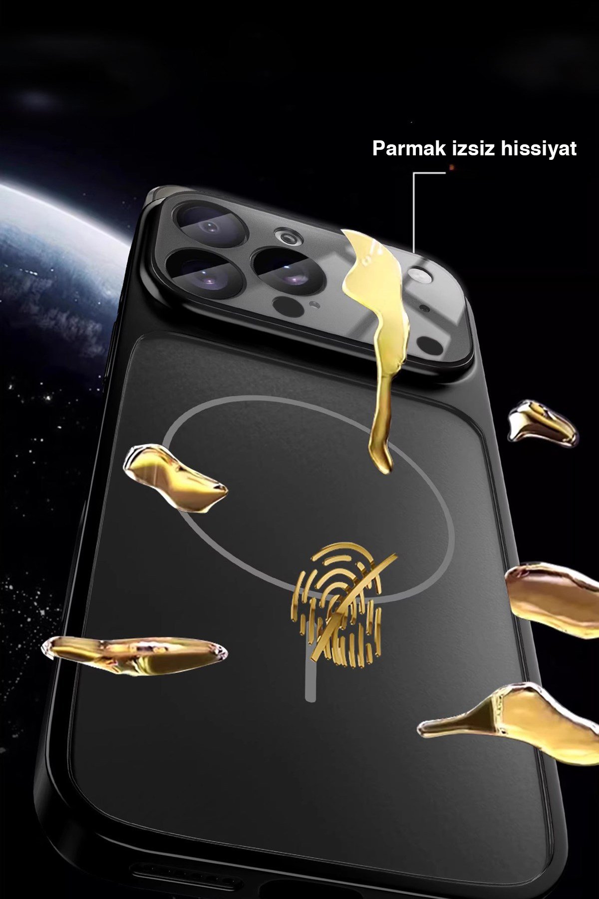 iPhone Turuncu 14 Pro Max Uyumlu 17 Pro Max Görünüme Çeviren Kamera Koruma Magsafe