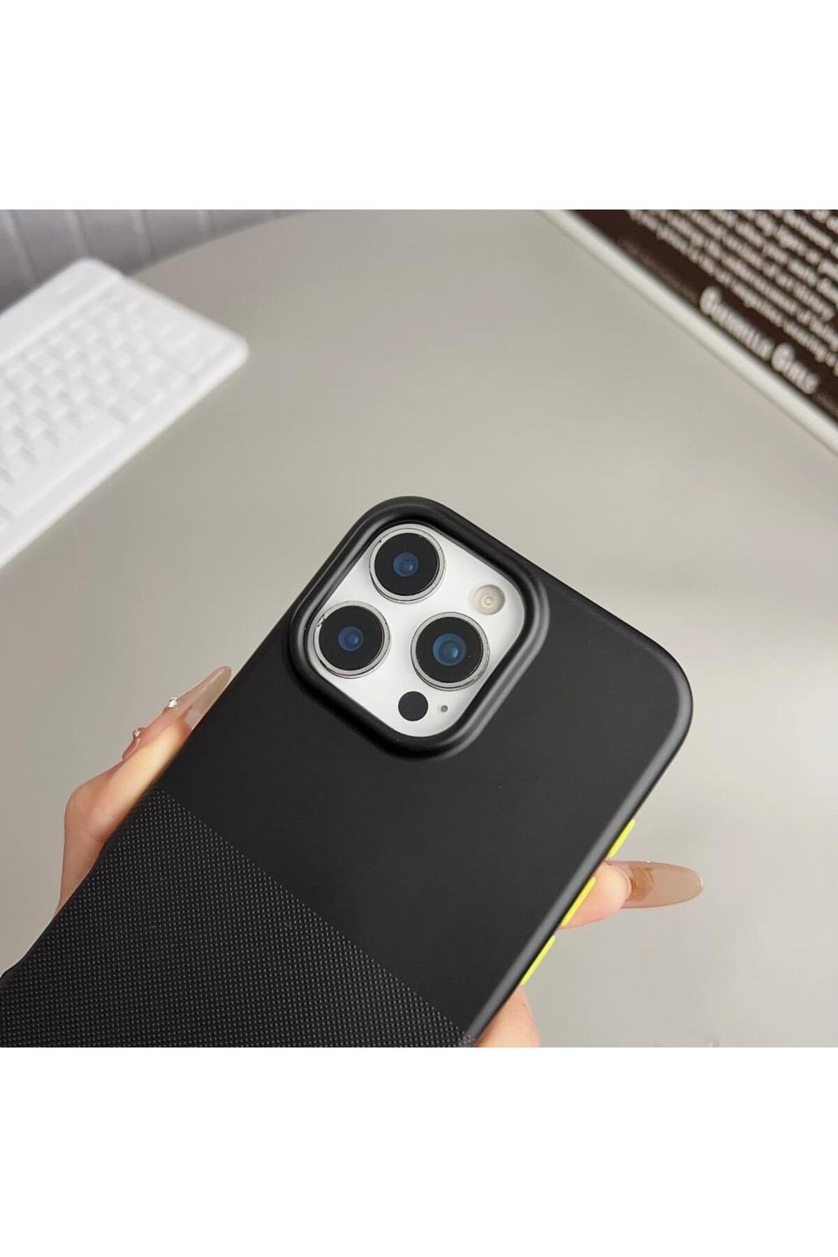 MagSafe ıPhone 16 Pro Max Uyumlu Siyah Kamera Korumalı Dokulu İnce Tasarım Lacivert Telefon Kılıfı