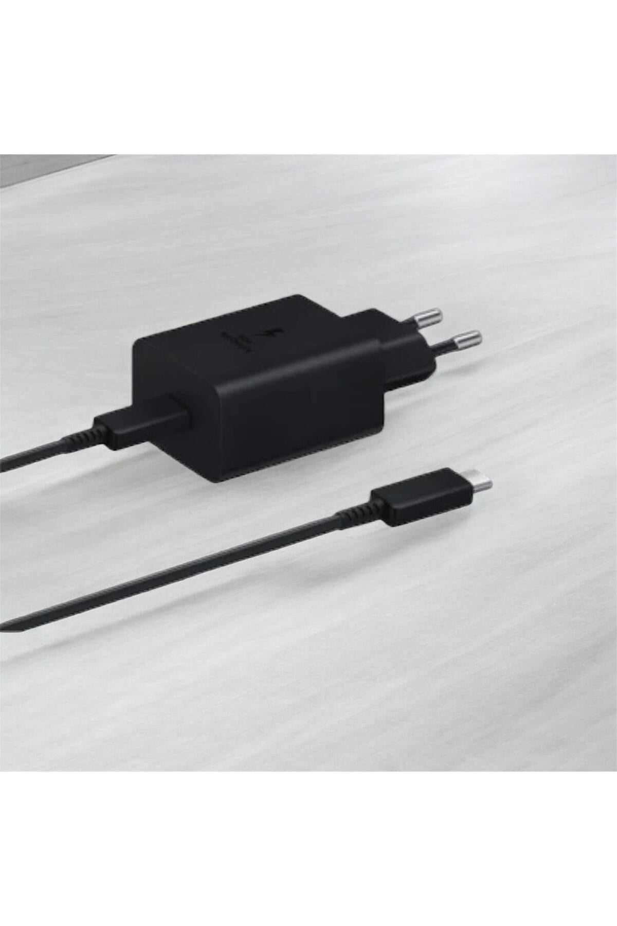 Samsung Uyumlu 45W PD Ultra Hızlı Şarj Aleti Adaptör ve 5A USB-C Kablo Siyah