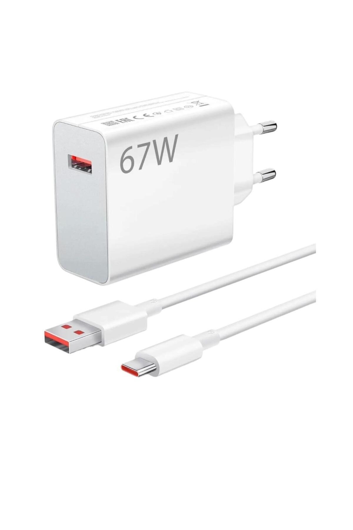 Xiaomi Uyumlu 67W Hızlı Şarj Adaptörü USB-C Siyah