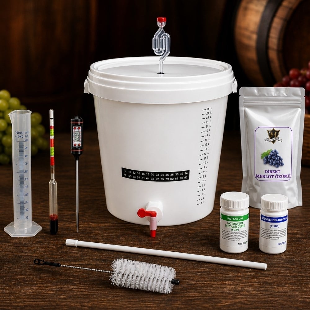 23 Litre Şarap başlangıç Seti Merlot 