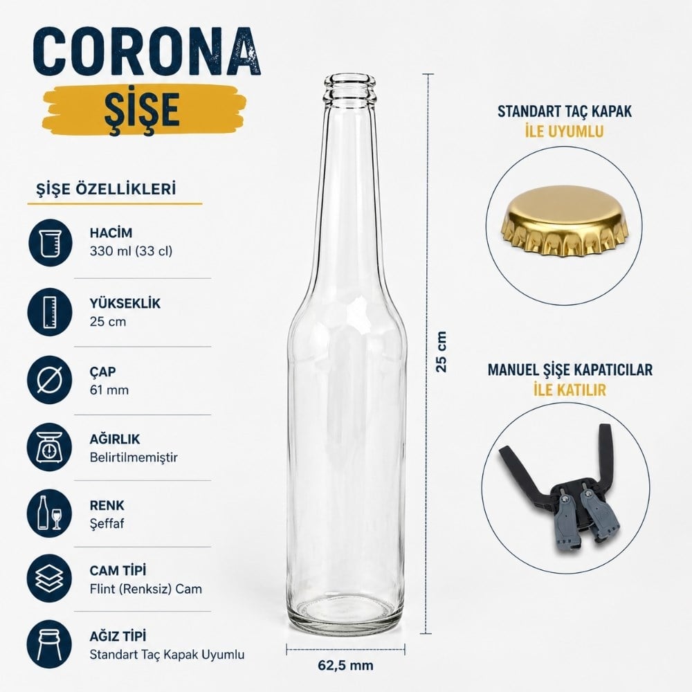 330 ml CRN. Şeffaf Şişe 24 Adet