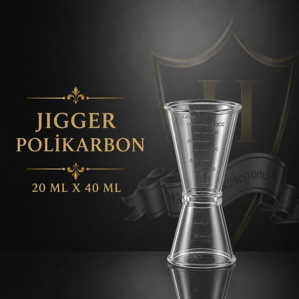 Polikarbon Şeffaf Jigger 20ml - 40ml