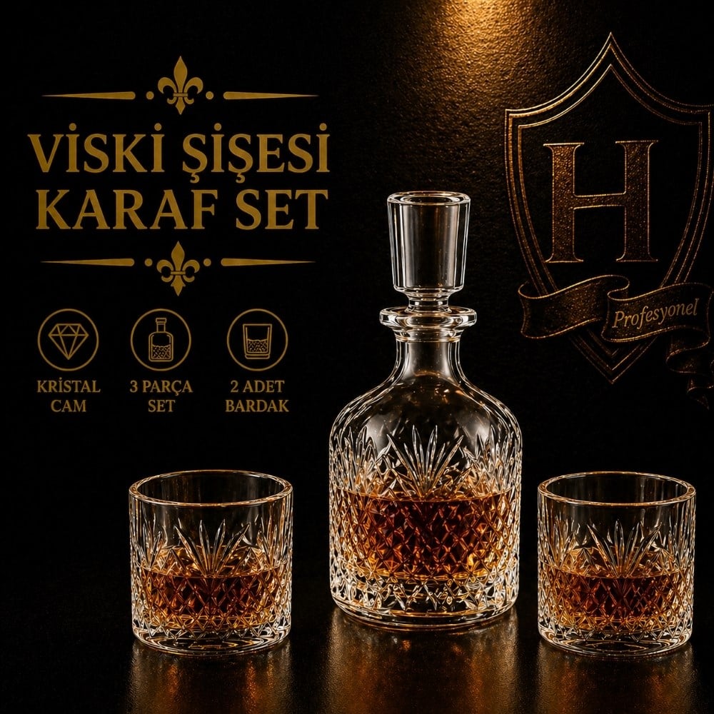 Viski Karaf Set 3 Parça