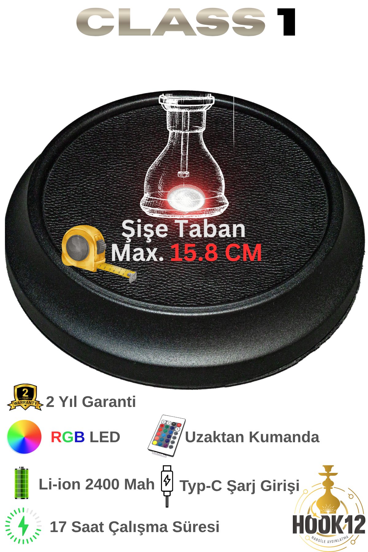 CLASS 1 Nargile RGB LED Alt Aydınlatma 
