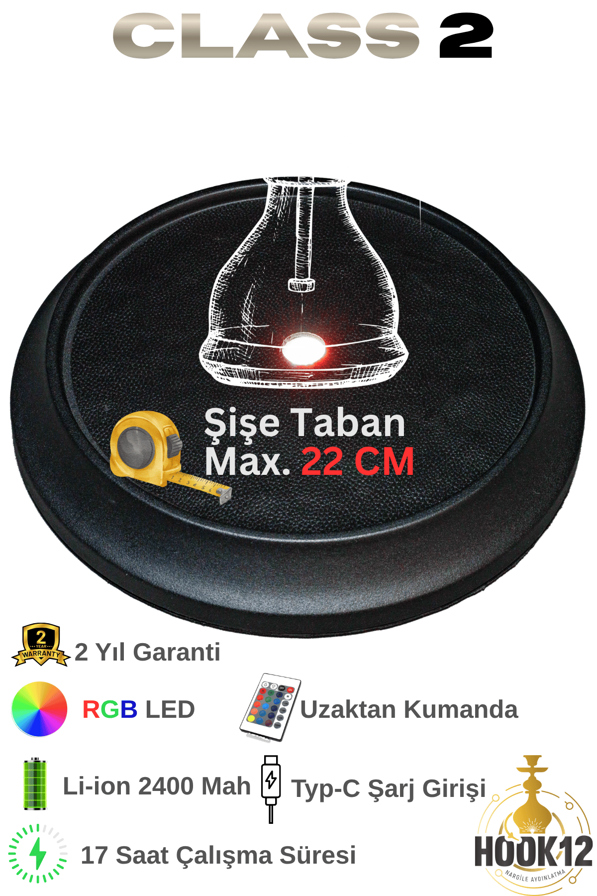 CLASS 2 Nargile RGB LED Alt Aydınlatma 