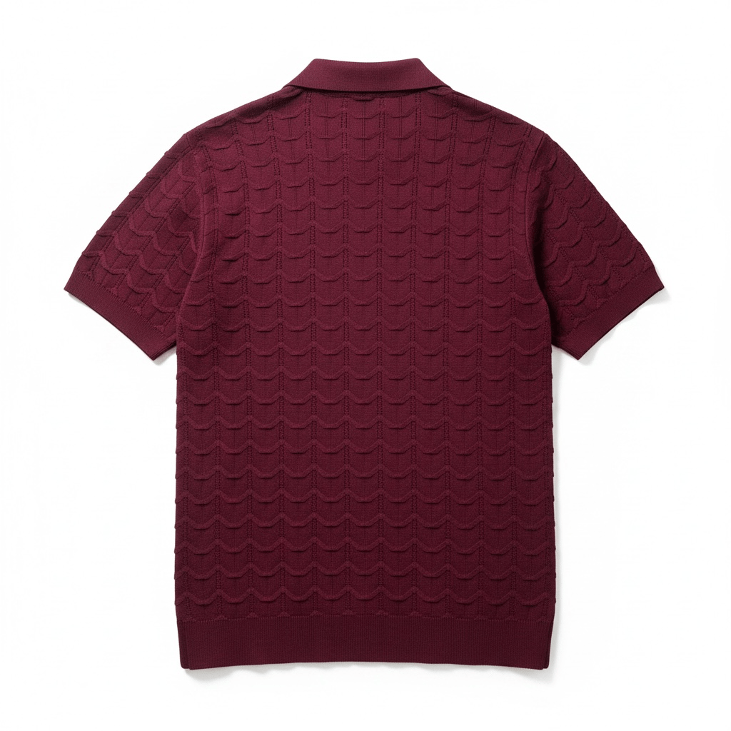 Bordo GG Zİncir İşleme Polo Yaka Tshirt