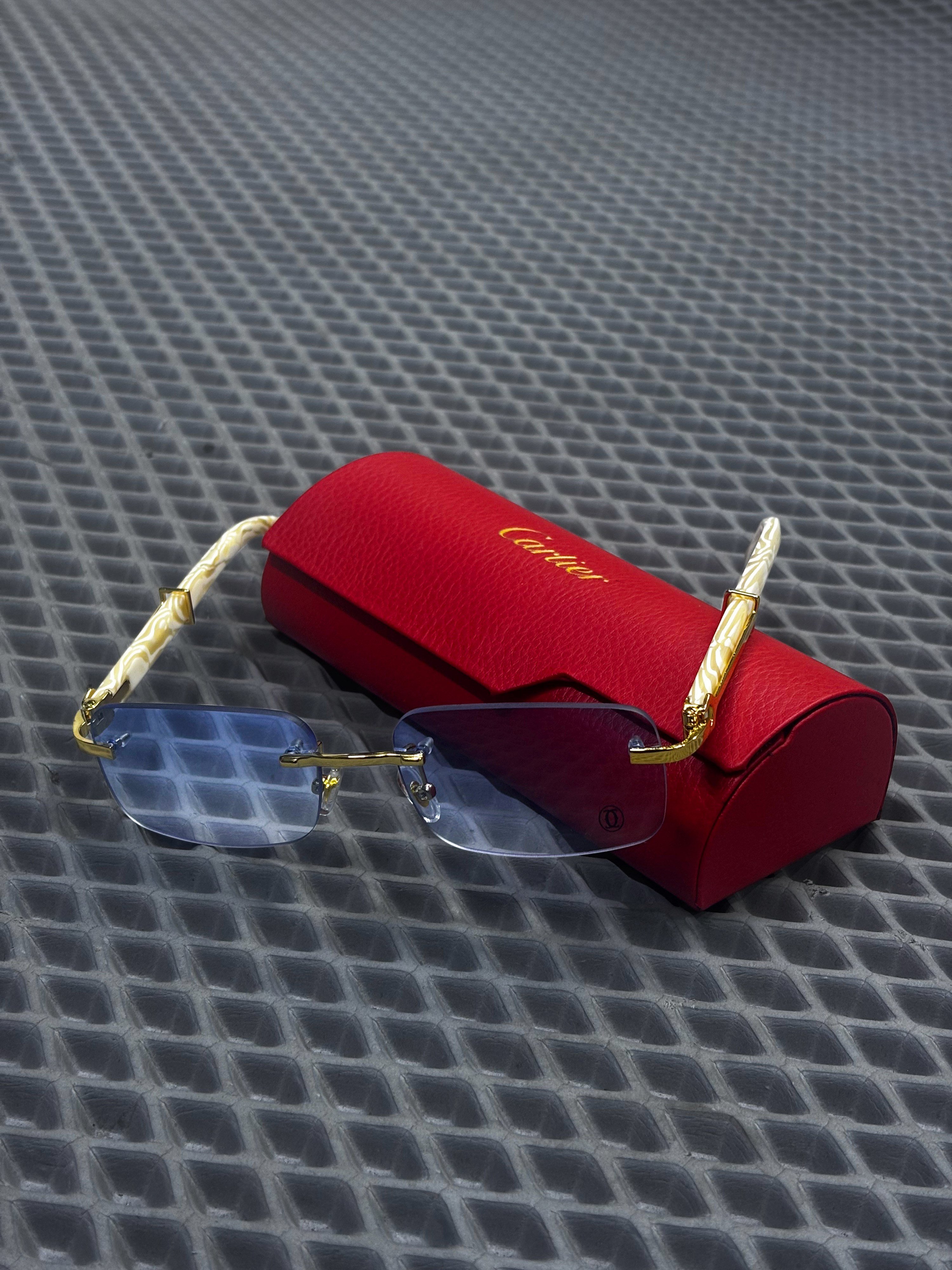 Cartier Premium Şeffaf Gold Detaylı Çerçeveli Gözlük