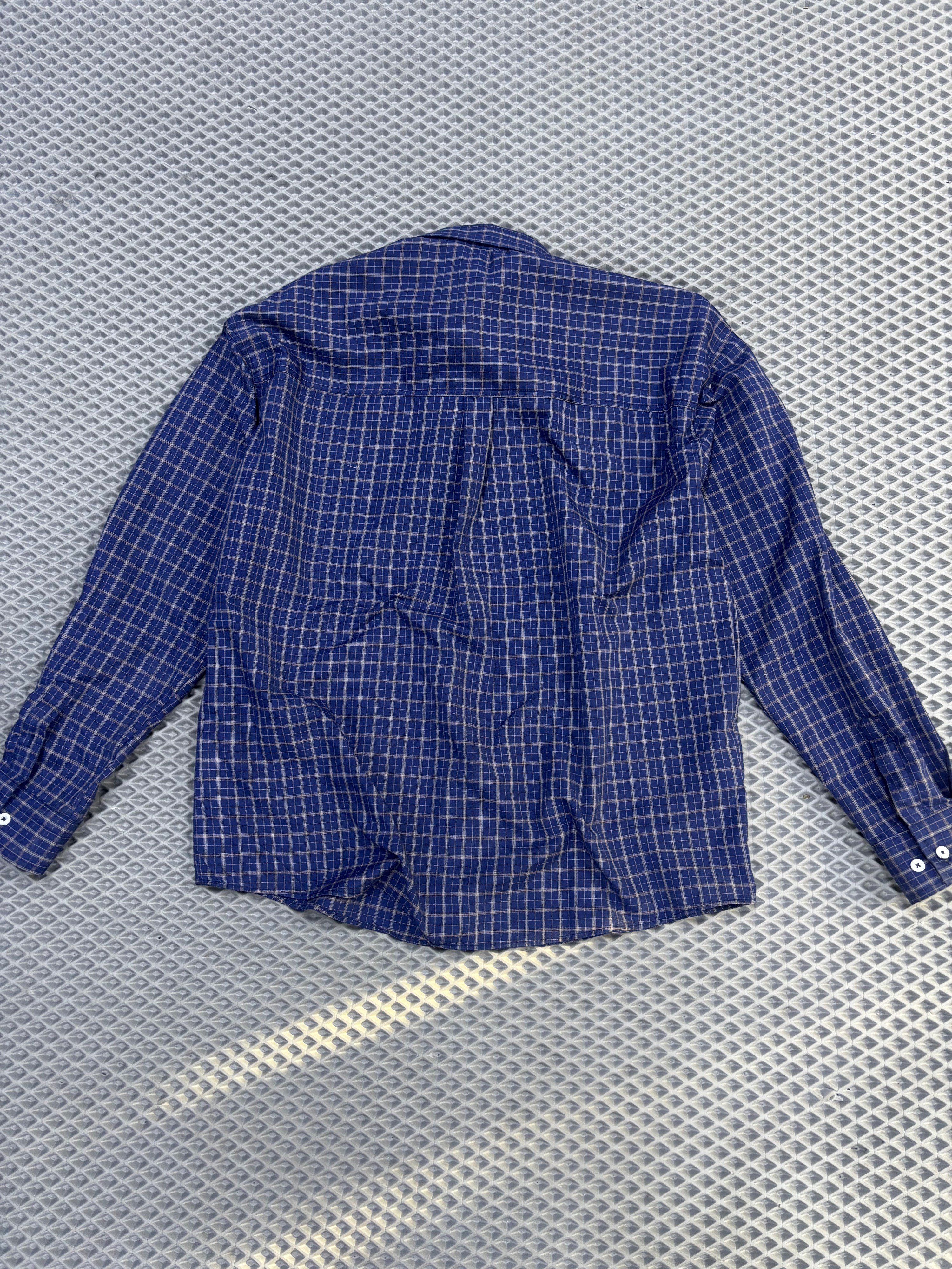 Ekoseli Baskılı Keten Oversize  Gömlek