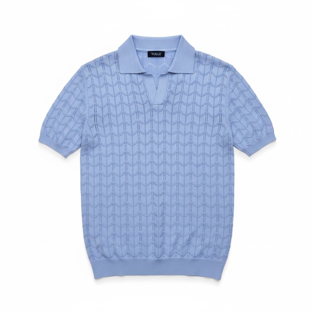 Mavi GG Zİncir İşleme Polo Yaka Tshirt