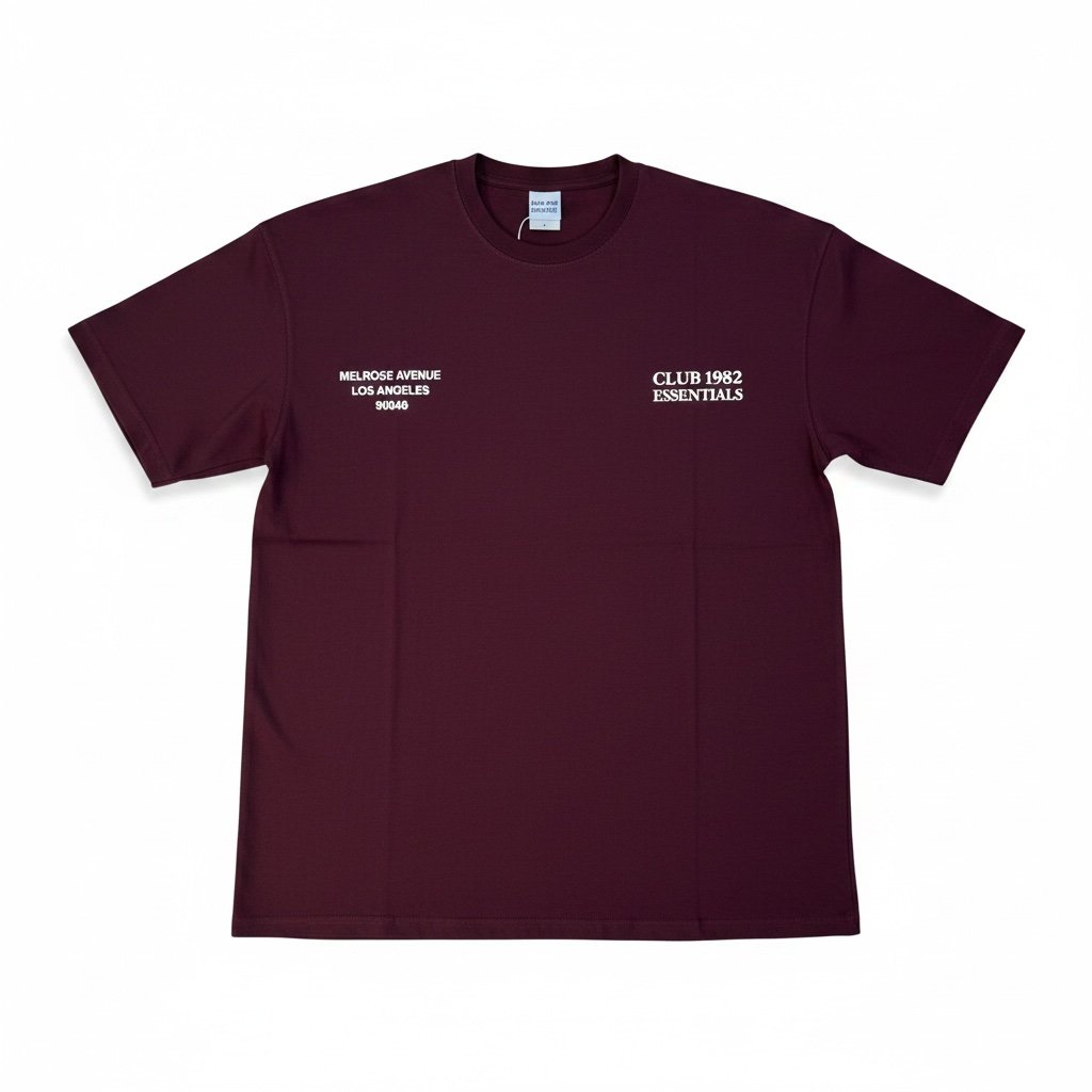 Premium Baskılı Tshirt Bordo