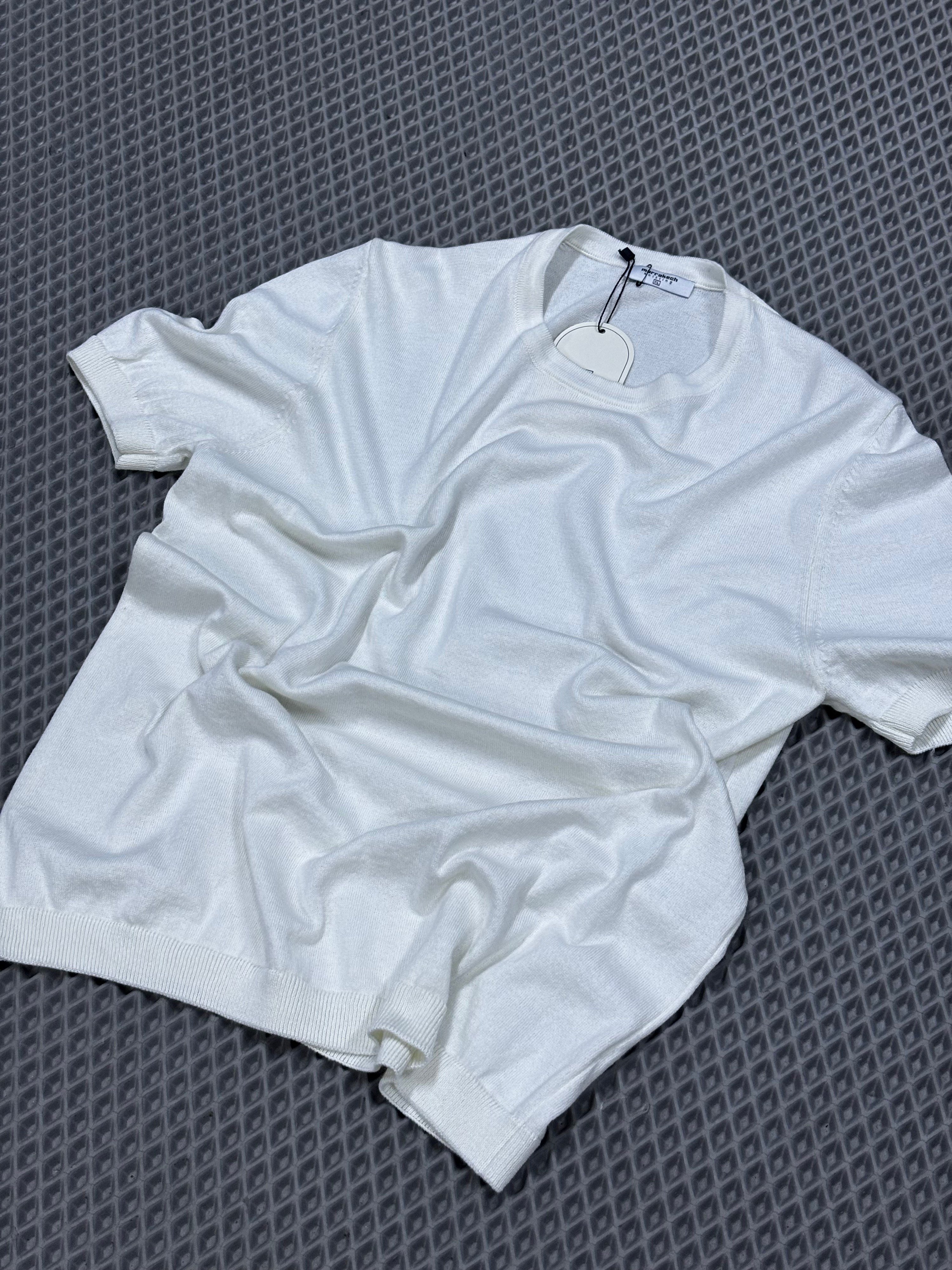 Slim Fit Ekru Triko Tshirt