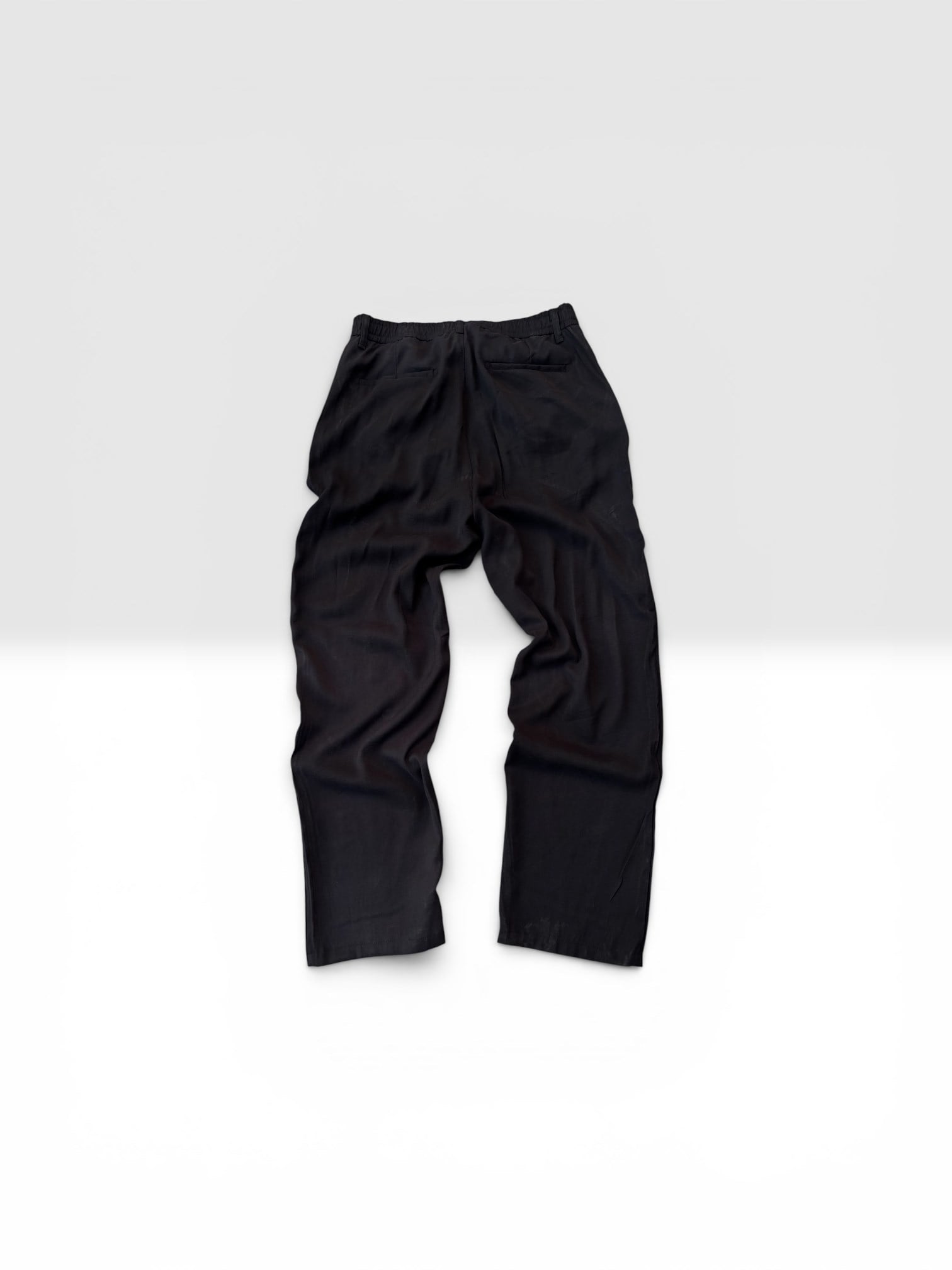 Tensel Kumaş Siyah Baggy Pantolon