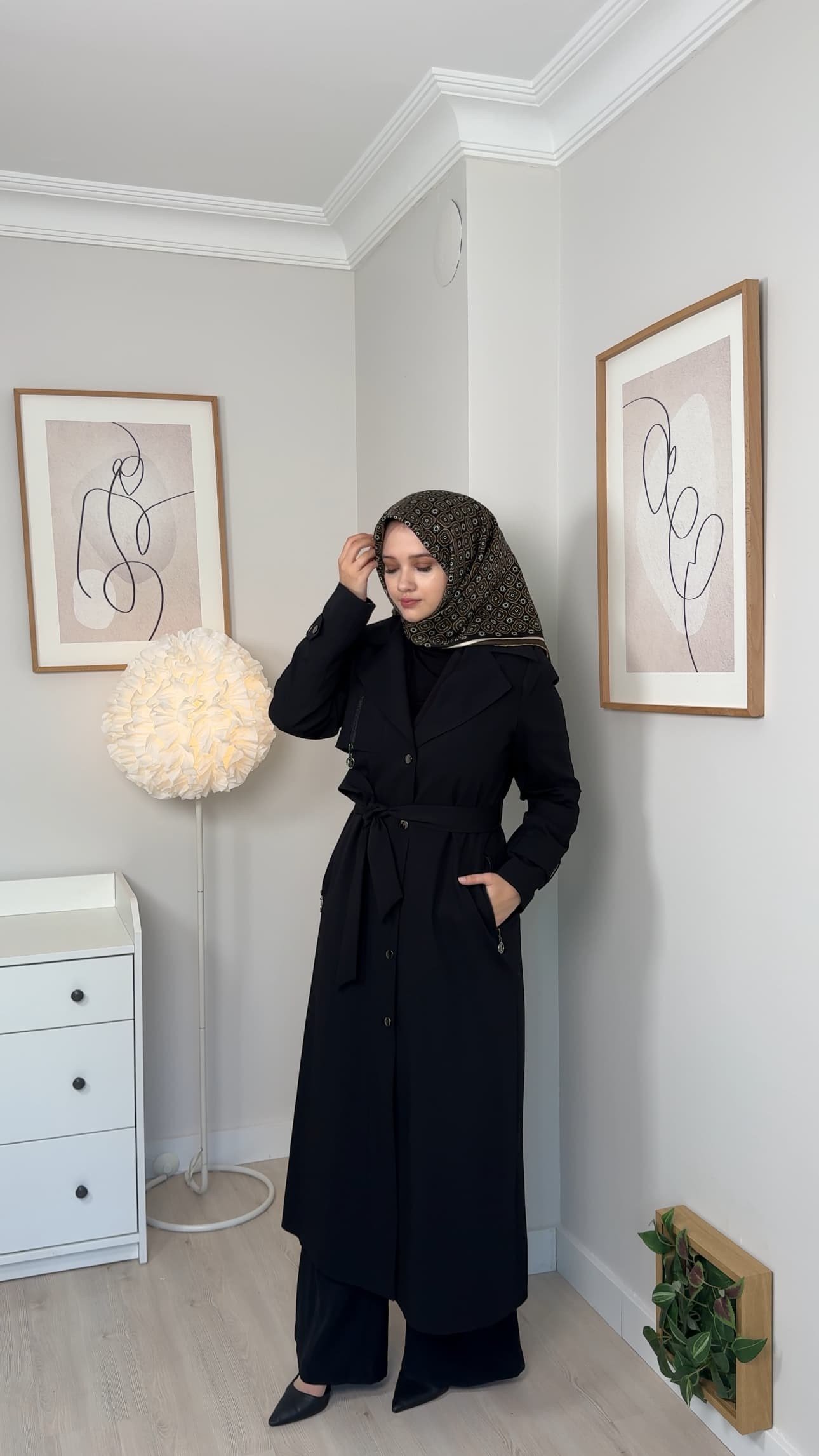 Bella Siyah Trençkot