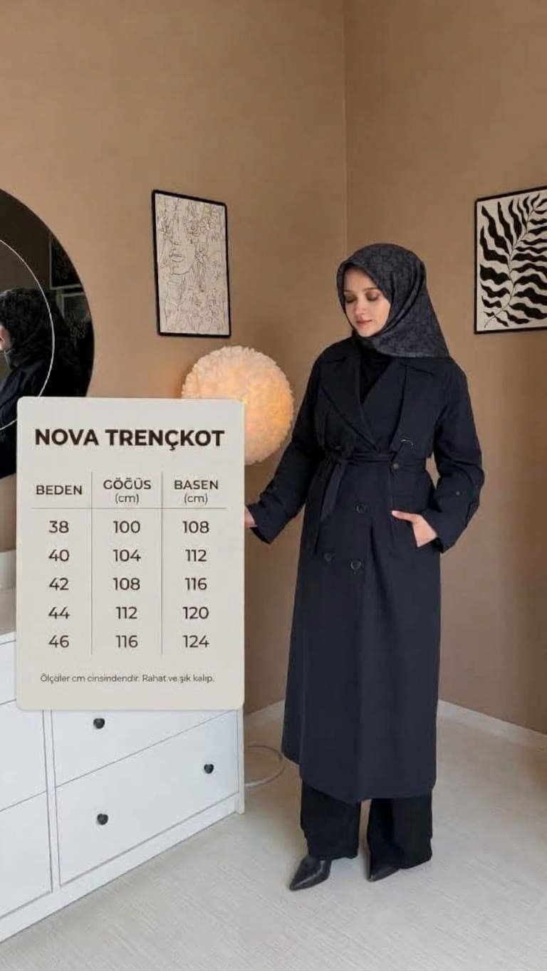 Nova Bej Astarlı Trençkot