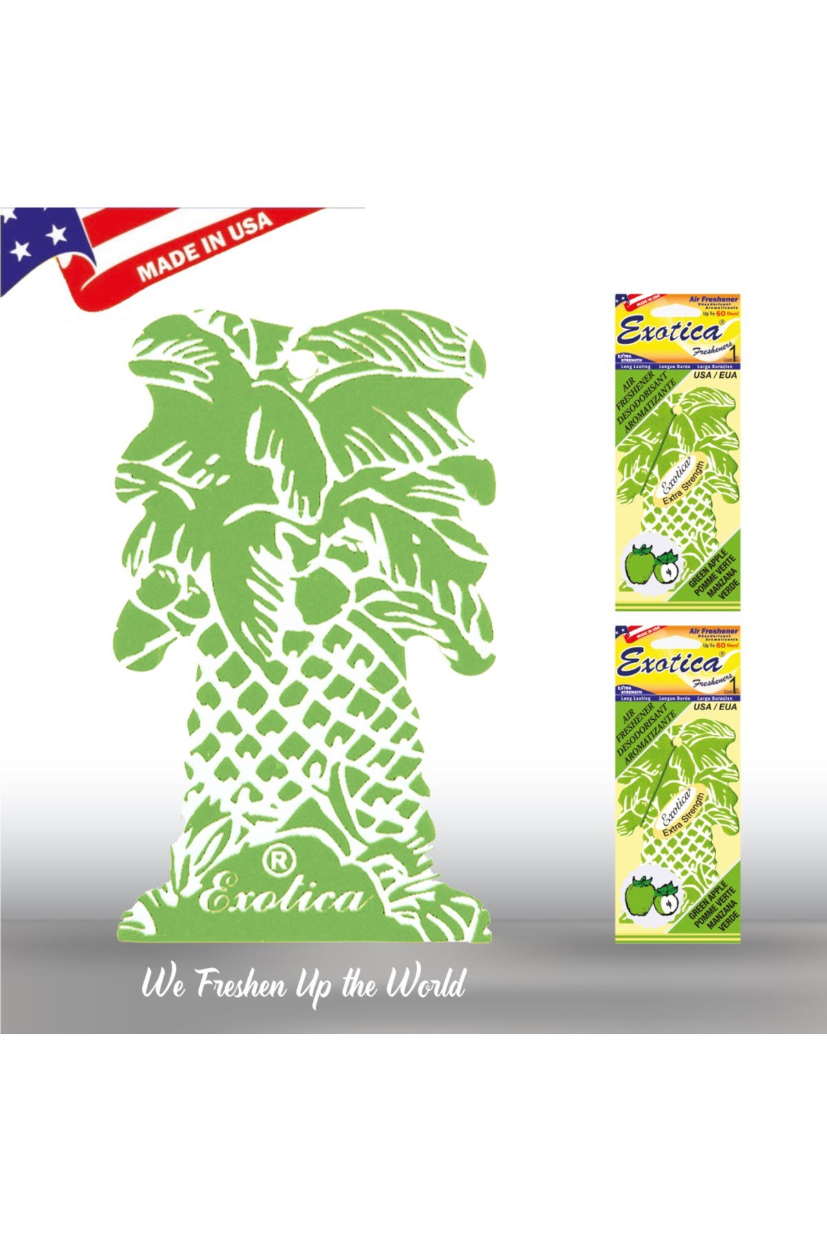 Fresheners Palm Tree Yeşil Elma Oto Asma Koku (Made In Usa)