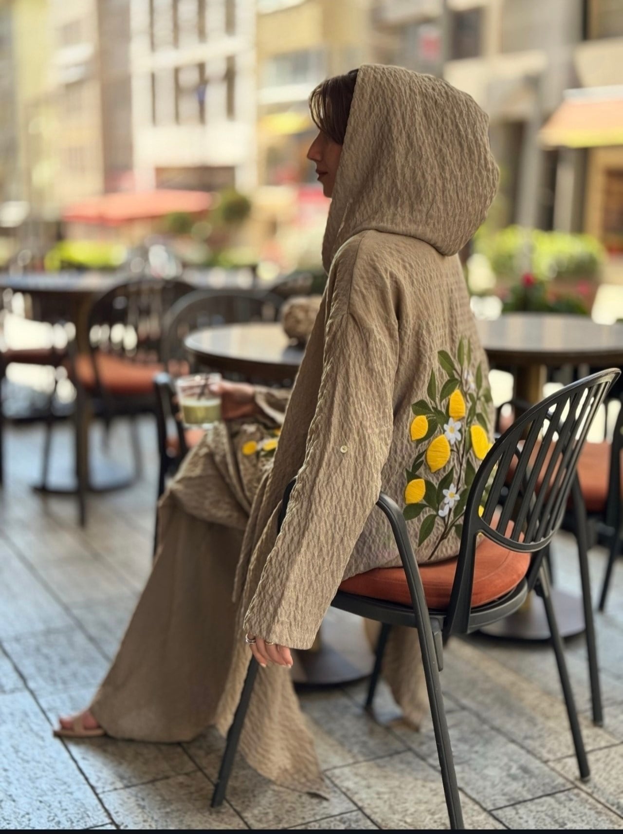 LİMON NAKIŞLI KİMONA TAKIM