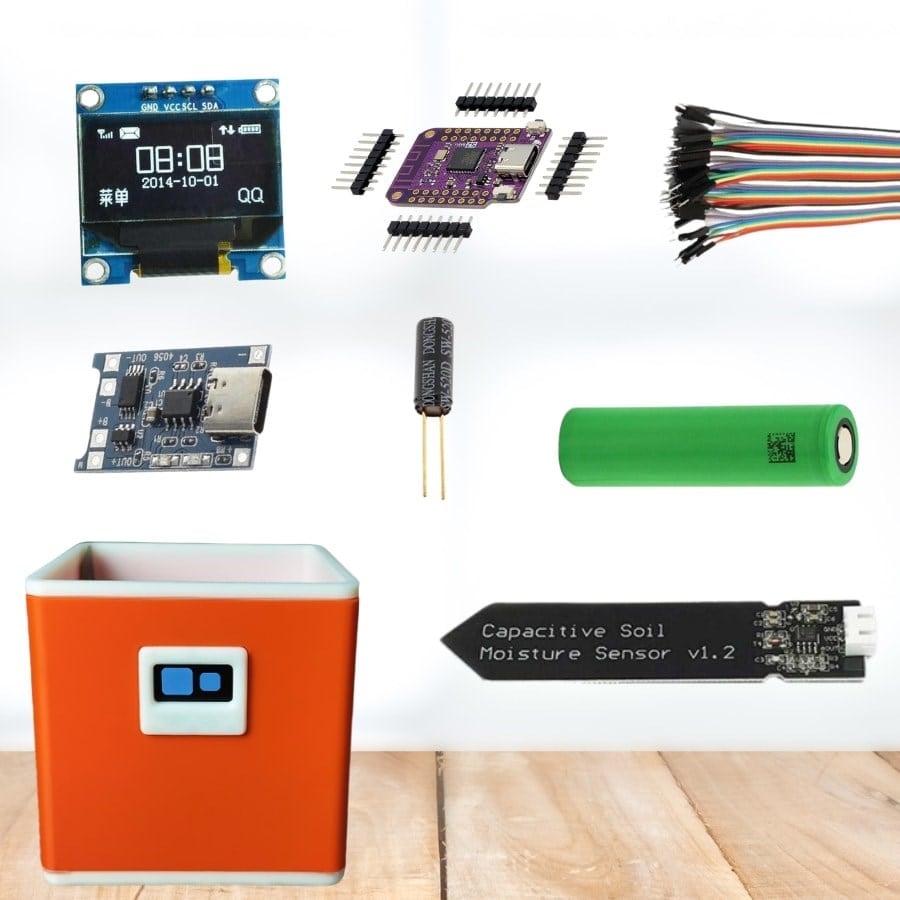 Akıllı Saksı DIY Kit – ESP32 S2 Mini, OLED Ekran, Nem ve Titreşim Sensörü + Proje Kodları ve Bağlantı Şemaları
