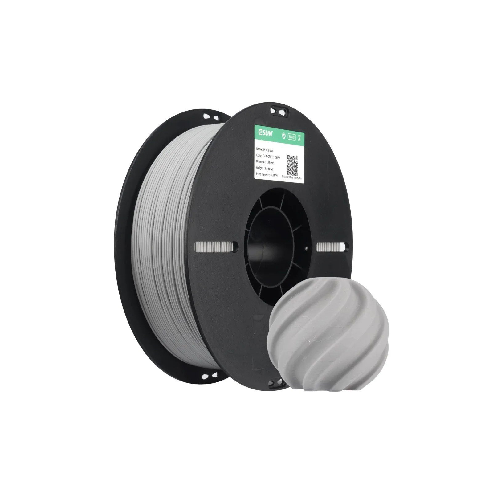 eSun PLA Basic Beton Gri Filament 1.75mm 1 Kg