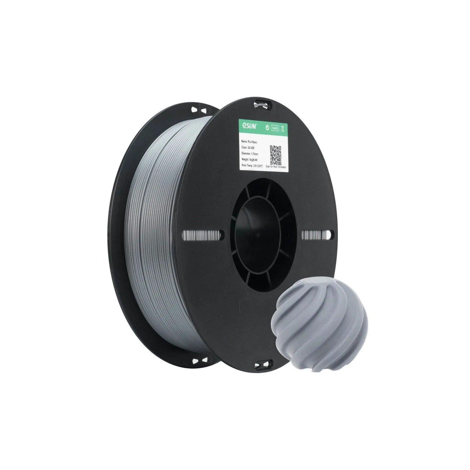 eSUN PLA Basic Gümüş Filament 1.75mm 1 Kg
