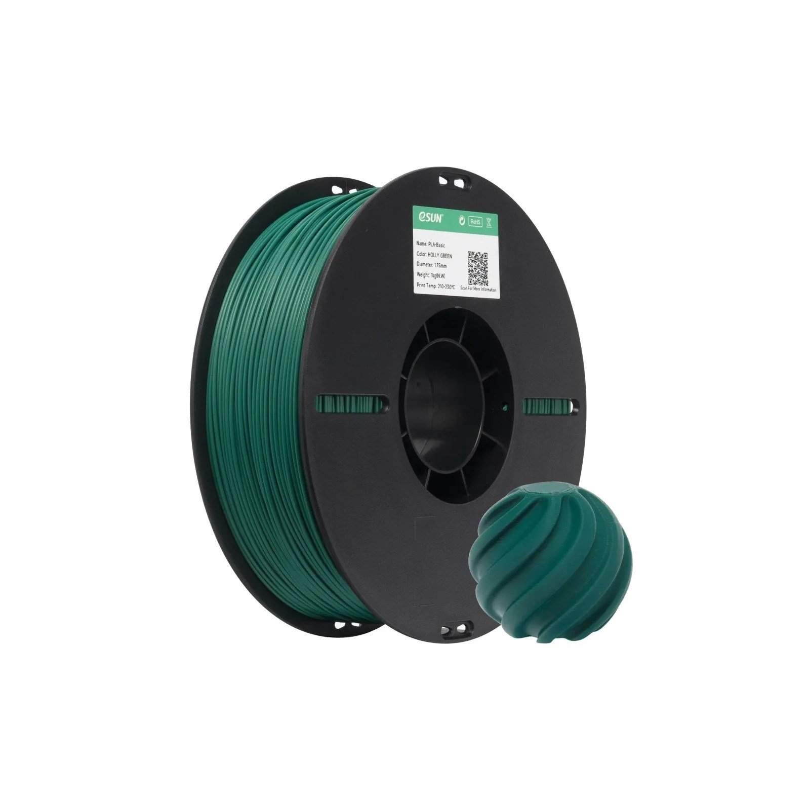 eSUN PLA Basic Holly Yeşil Filament 1.75mm 1 Kg
