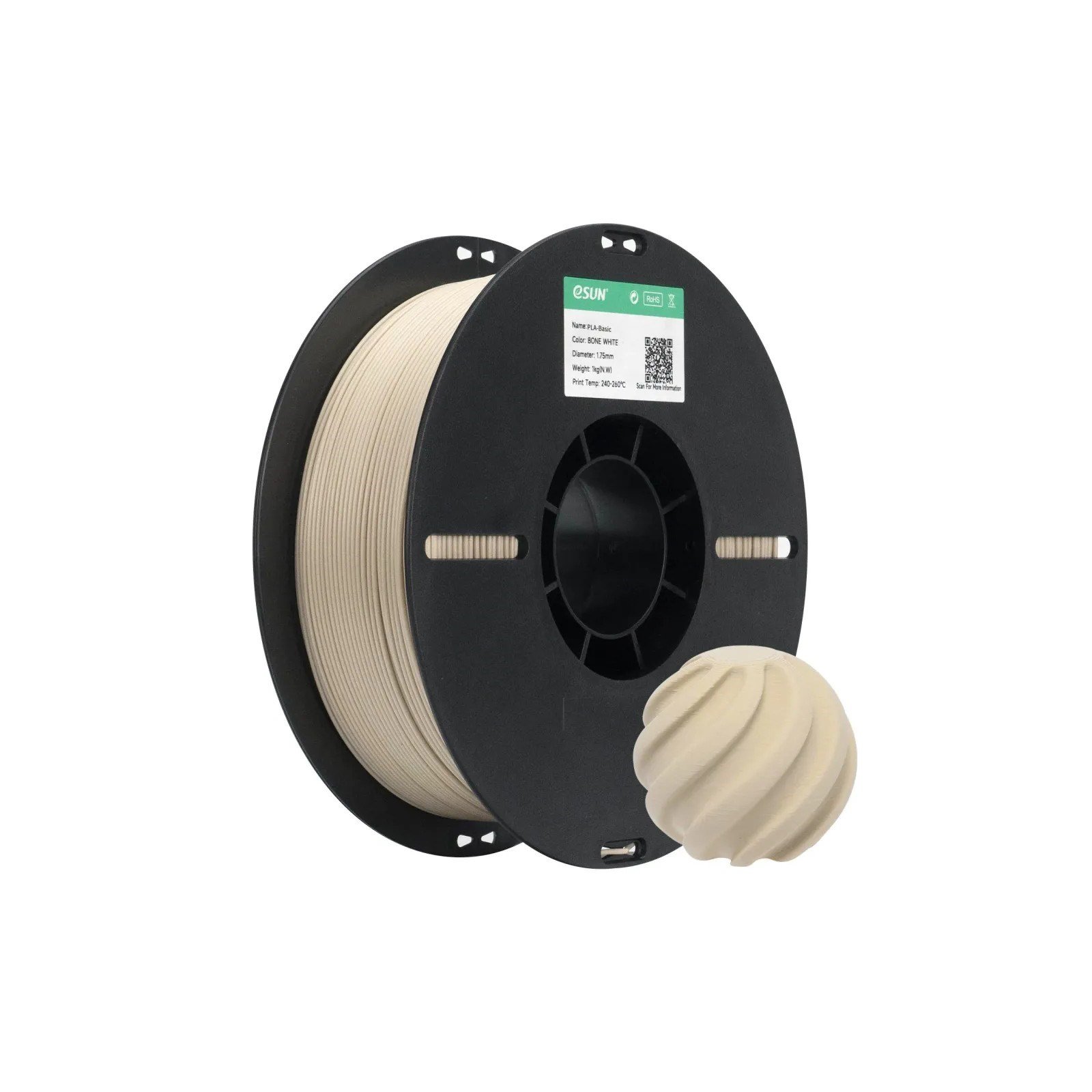 eSUN PLA Basic Kemik Beyaz Filament 1.75mm 1 Kg