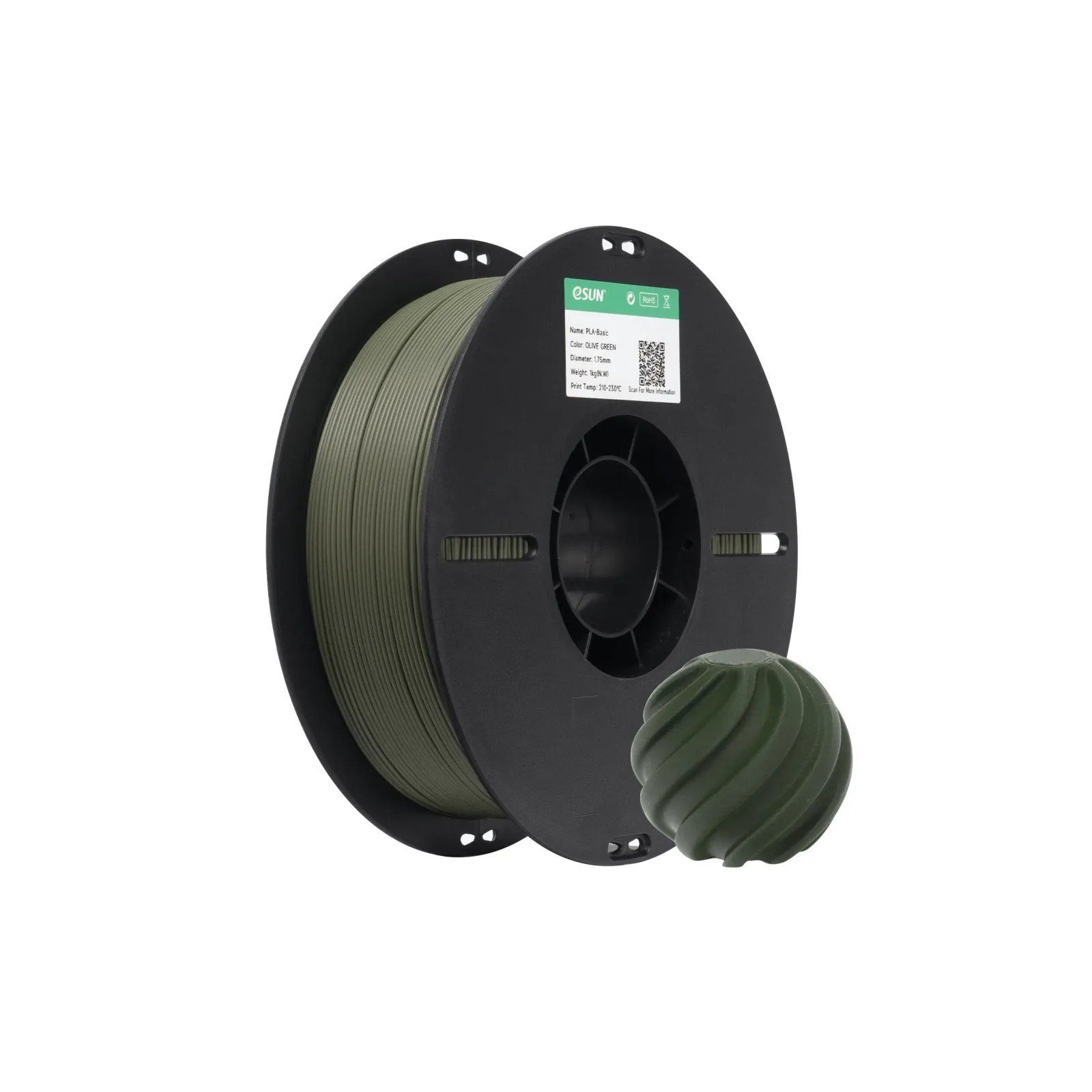 eSUN PLA Basic Zeytin Yeşil Filament 1.75mm 1 Kg