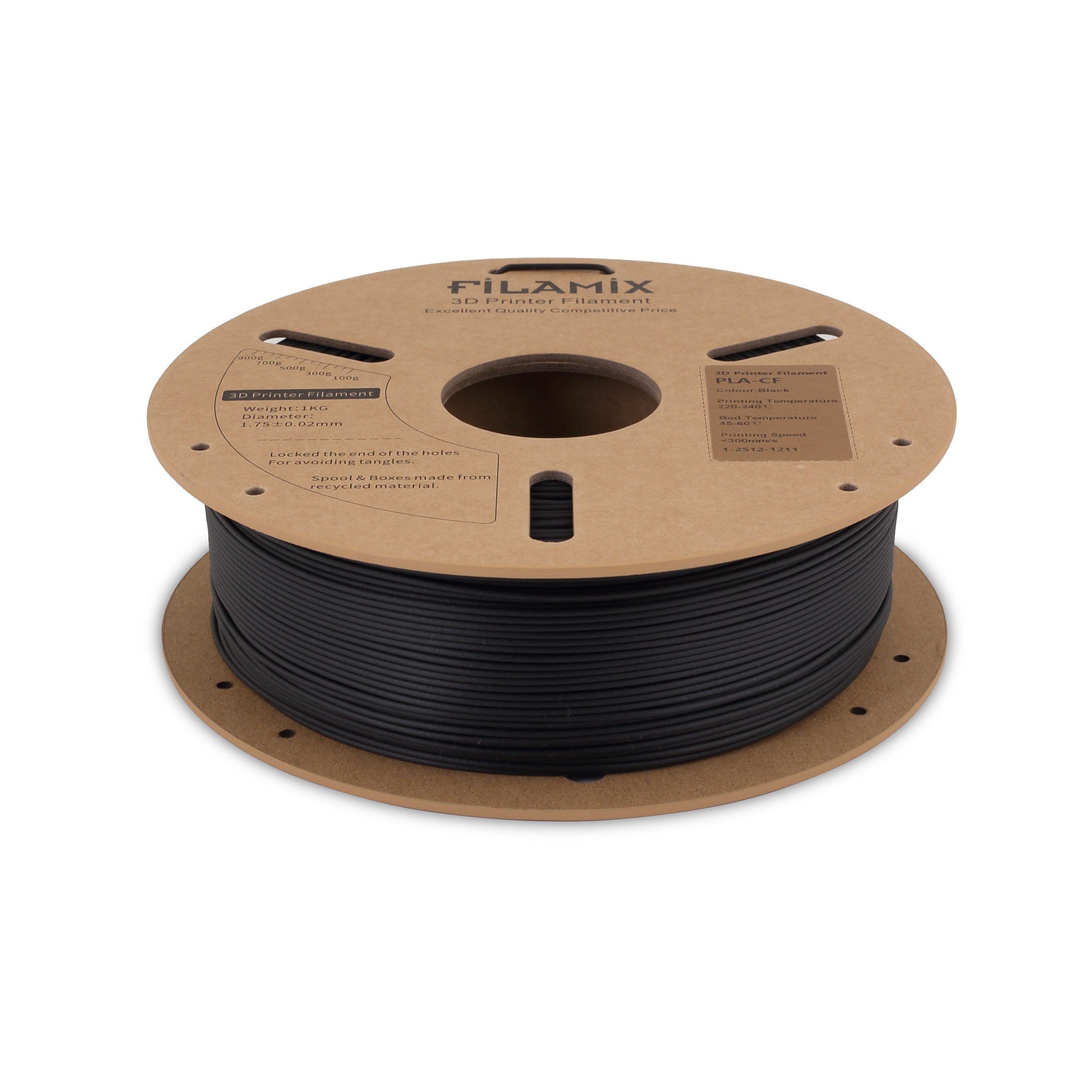 Filamix PLA CF Siyah Filament 1.75mm 1 Kg