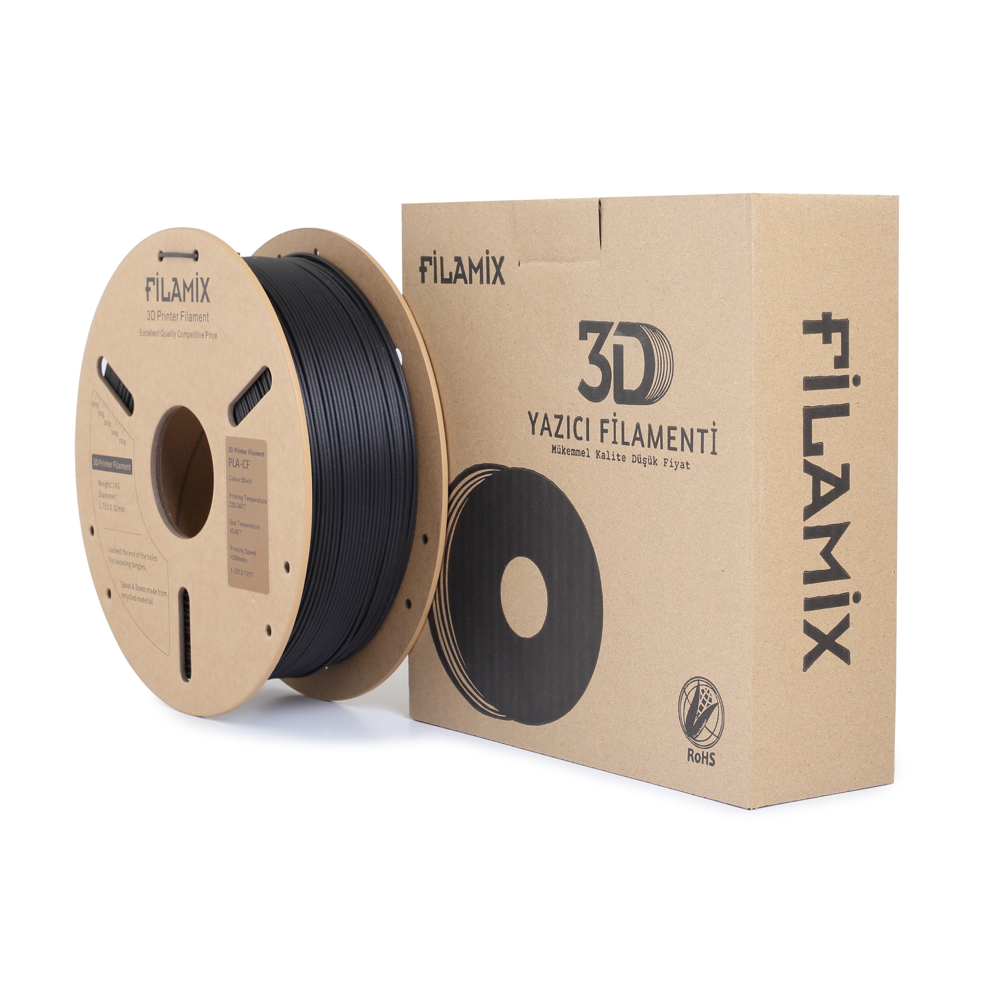 Filamix PLA CF Siyah Filament 1.75mm 1 Kg