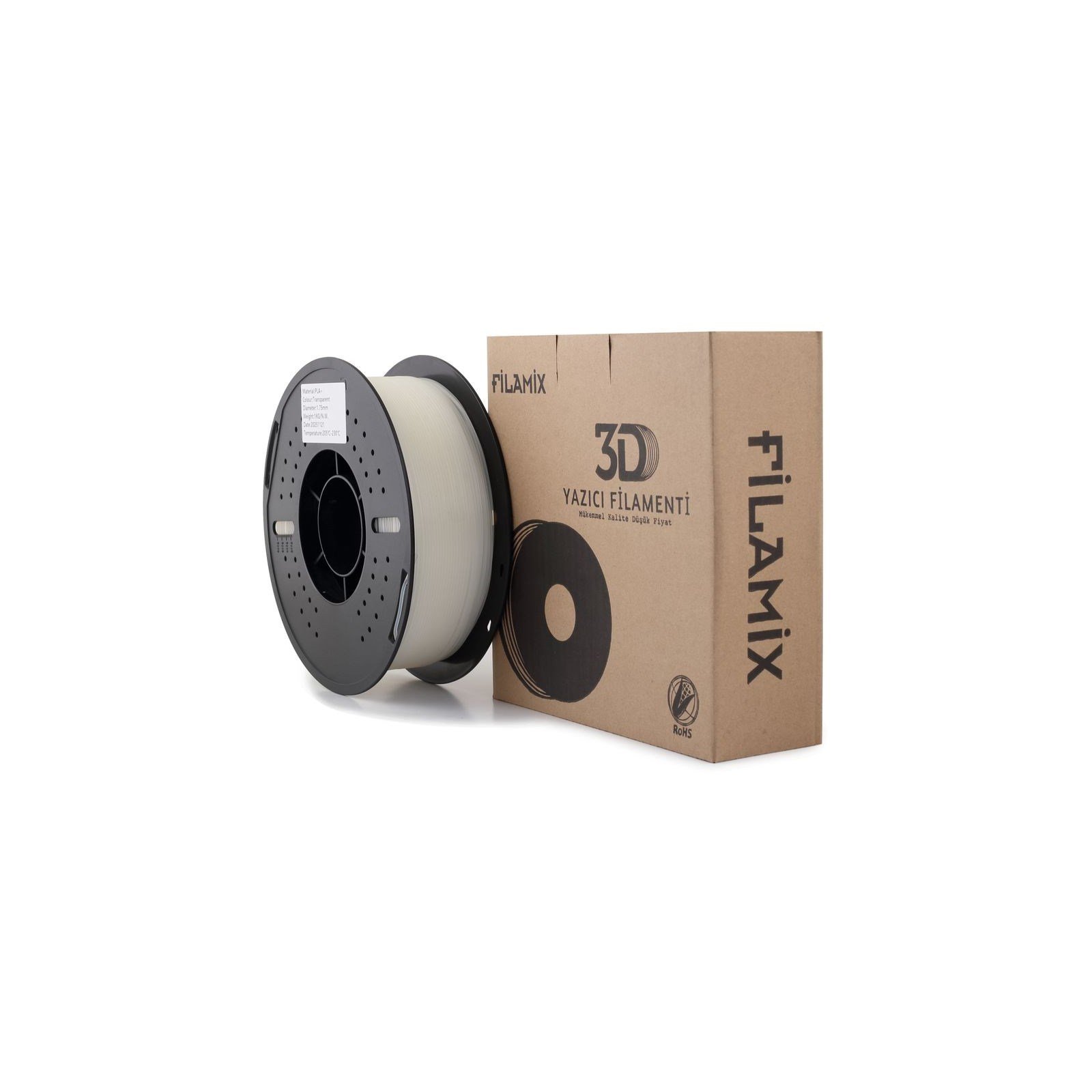Filamix PLA+ Şeffaf (Transparan) Filament 1.75mm 1 Kg