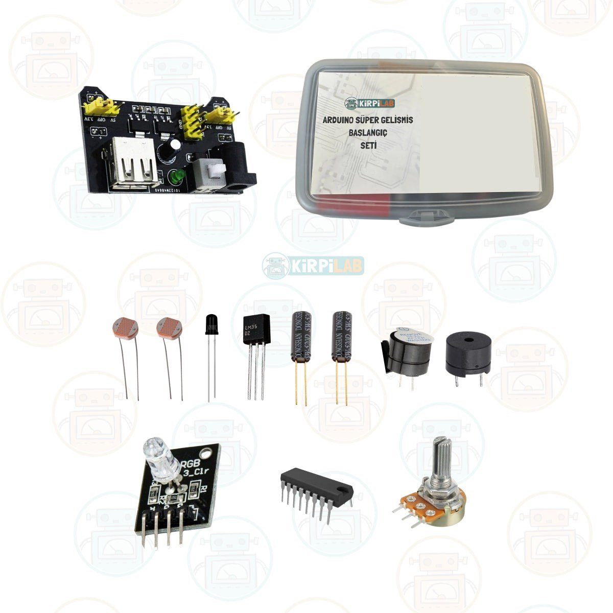 Kirpilab Arduino Başlangıç Seti 38 Parça 185 Bileşenli Gelişmiş Maker Seti + Saklama Kutulu